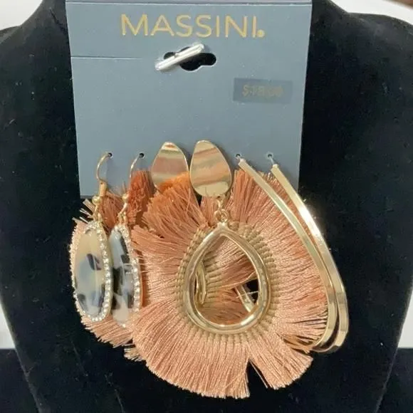Product image for Massini NWT 3-Piece Goldtone Earrings - Large