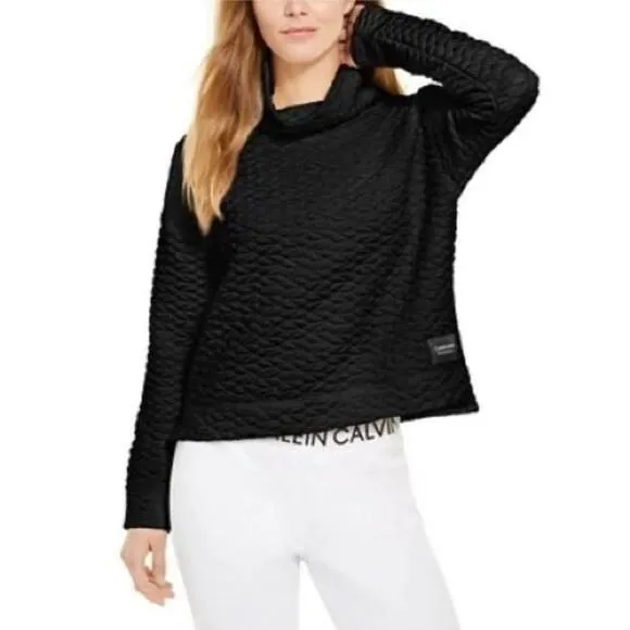 Product image for Calvin Klein Women's Performance Quilted Cowlneck Pullover Top