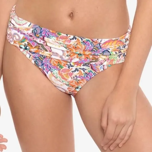 Product image for Lauren Ralph Lauren Majestic Paisley Shirred Hipster Bikini Bottoms NEW Size 14