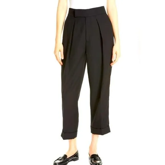 Product image for Polo Ralph Lauren Women’s Satin Stripe Wool Crop Pants Size 12