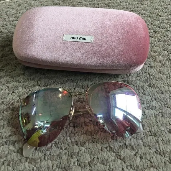 Product image for Miu Miu Aviator Mirrored Sunglasses