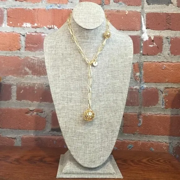 Product image for Mooby Gold Tone Necklace with Purple Crystals