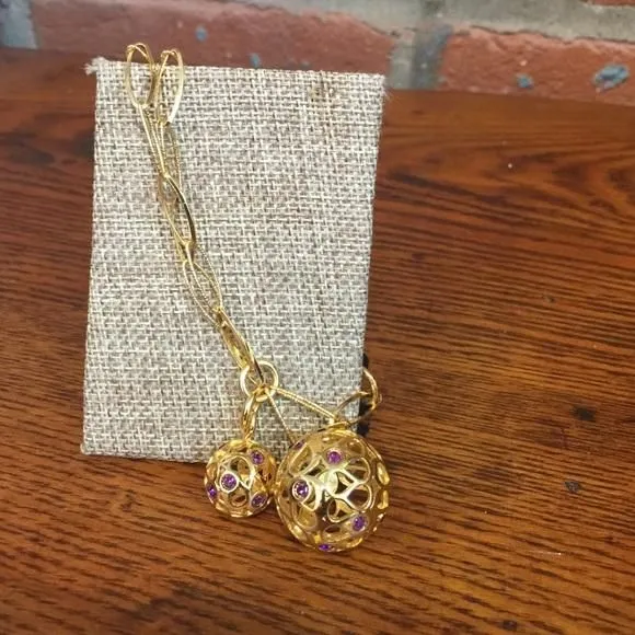 Product image for Mooby Gold Tone Bracelet with Purple Crystals