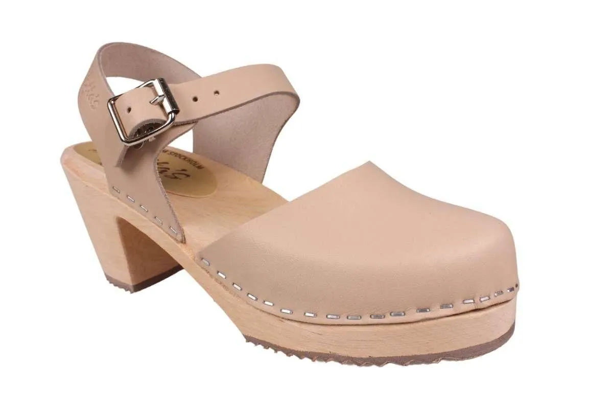 Lotta From Stockholm Highwood Mary Janes Leather Clogs Nude