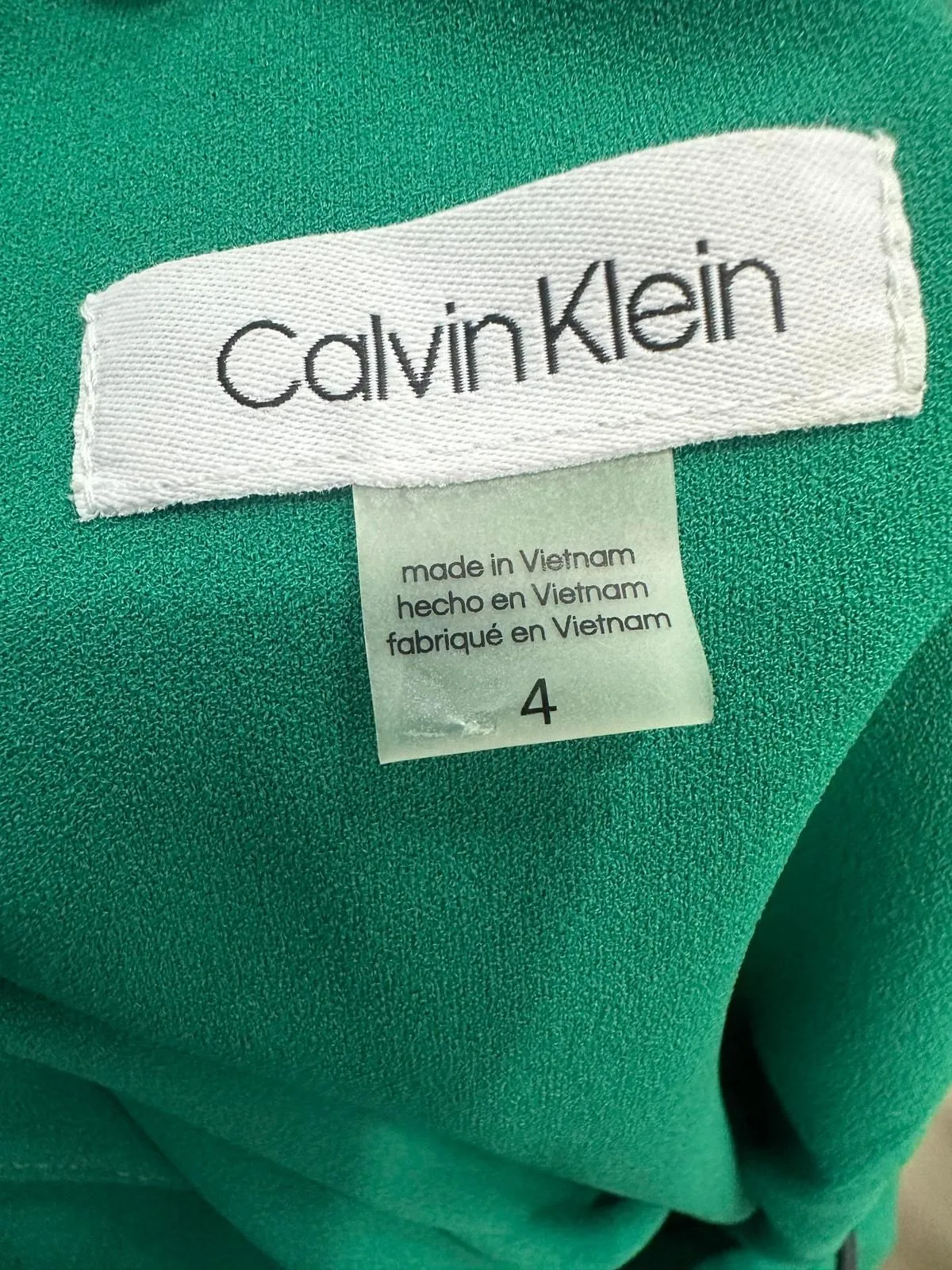 slim fit dress slacks Calvin Klein Green Dress With Back Zipper