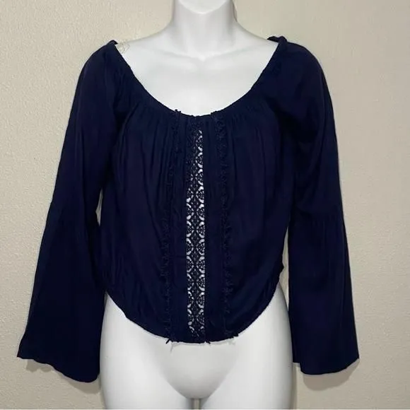 Product image for Rue 21 Blue Boho Crop Top Size Small Nwt