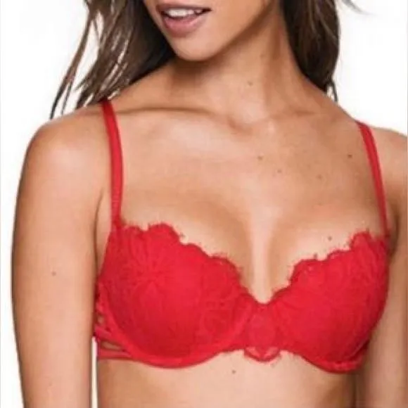 Product image for Victoria Secret Pink Hot Red Date Push Up Bra
