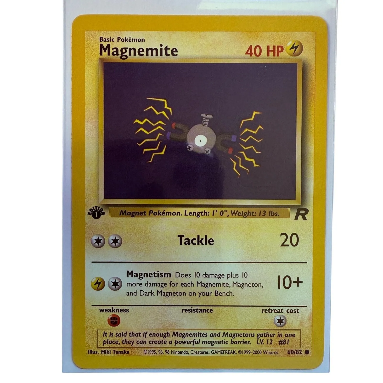Pokmon Magnemite 1st Edition 60/82 Team Rocket Pokmon 2000 Common Card  NM-MT - light-played  Whatnot: Shop, Sell, Connect