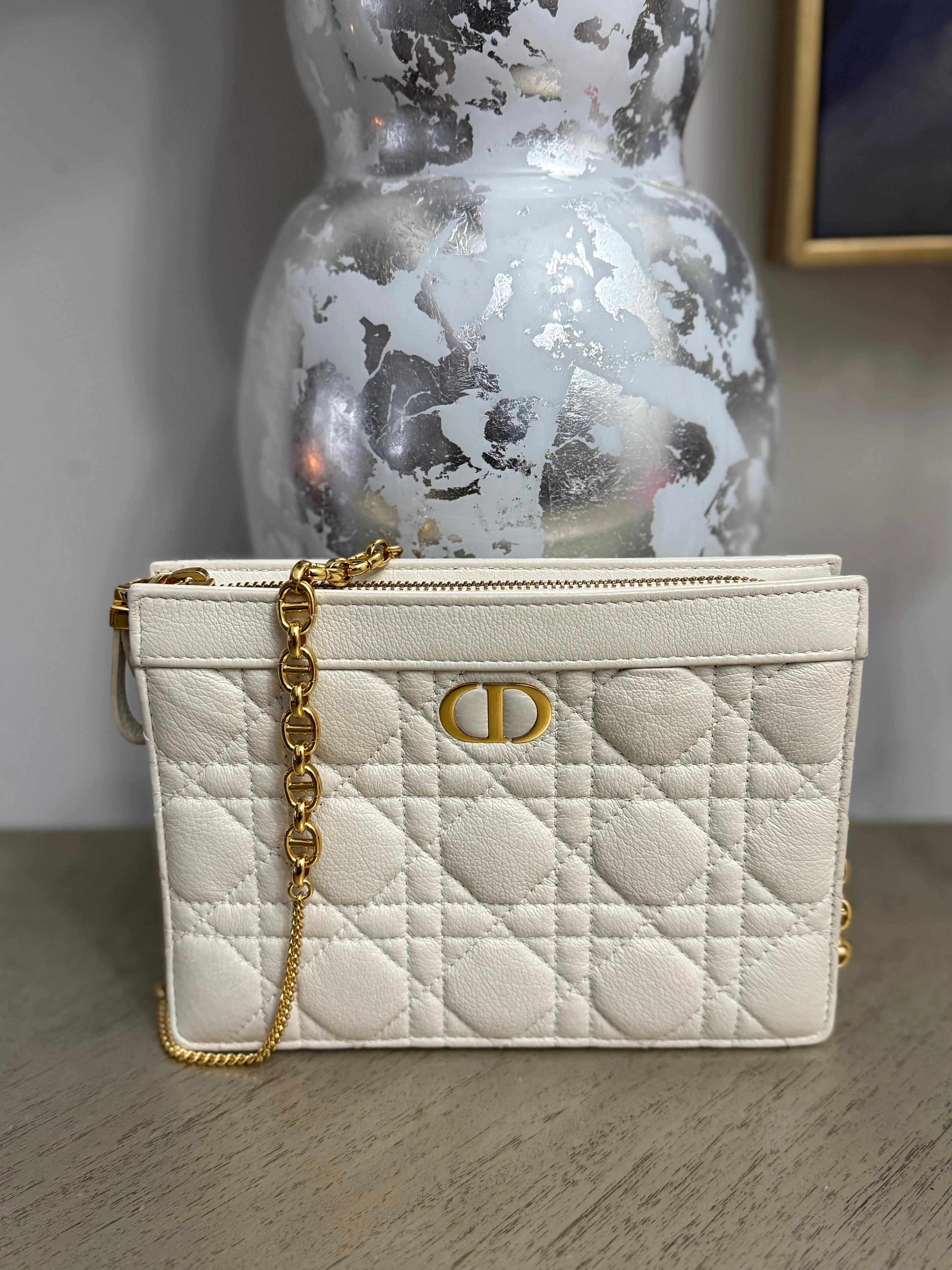 Dior Caro Every Dior Pouch Latte Supple Cannage Calfskin
