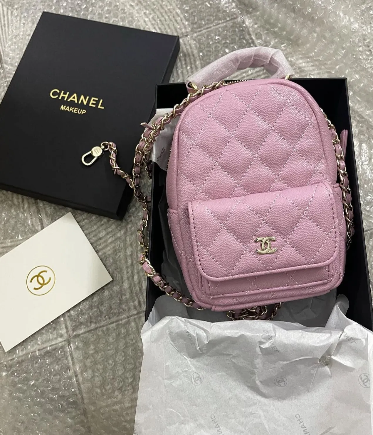 Chanel Makeup Beaute Pink mini Backpack- New with Box! · Whatnot