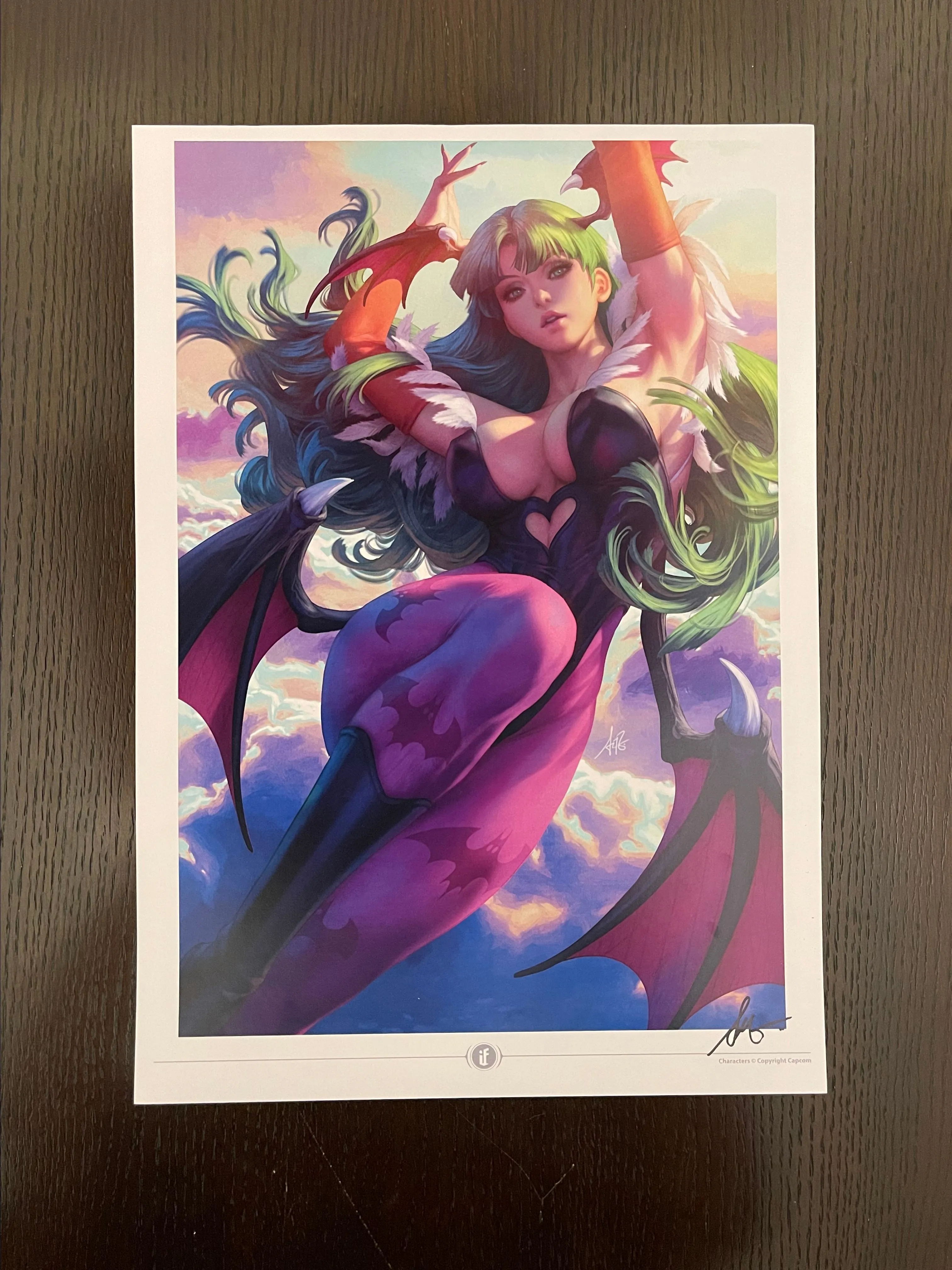PRINT! Darkstalkers Morrigan #1 cover art by Artgerm SIGNED