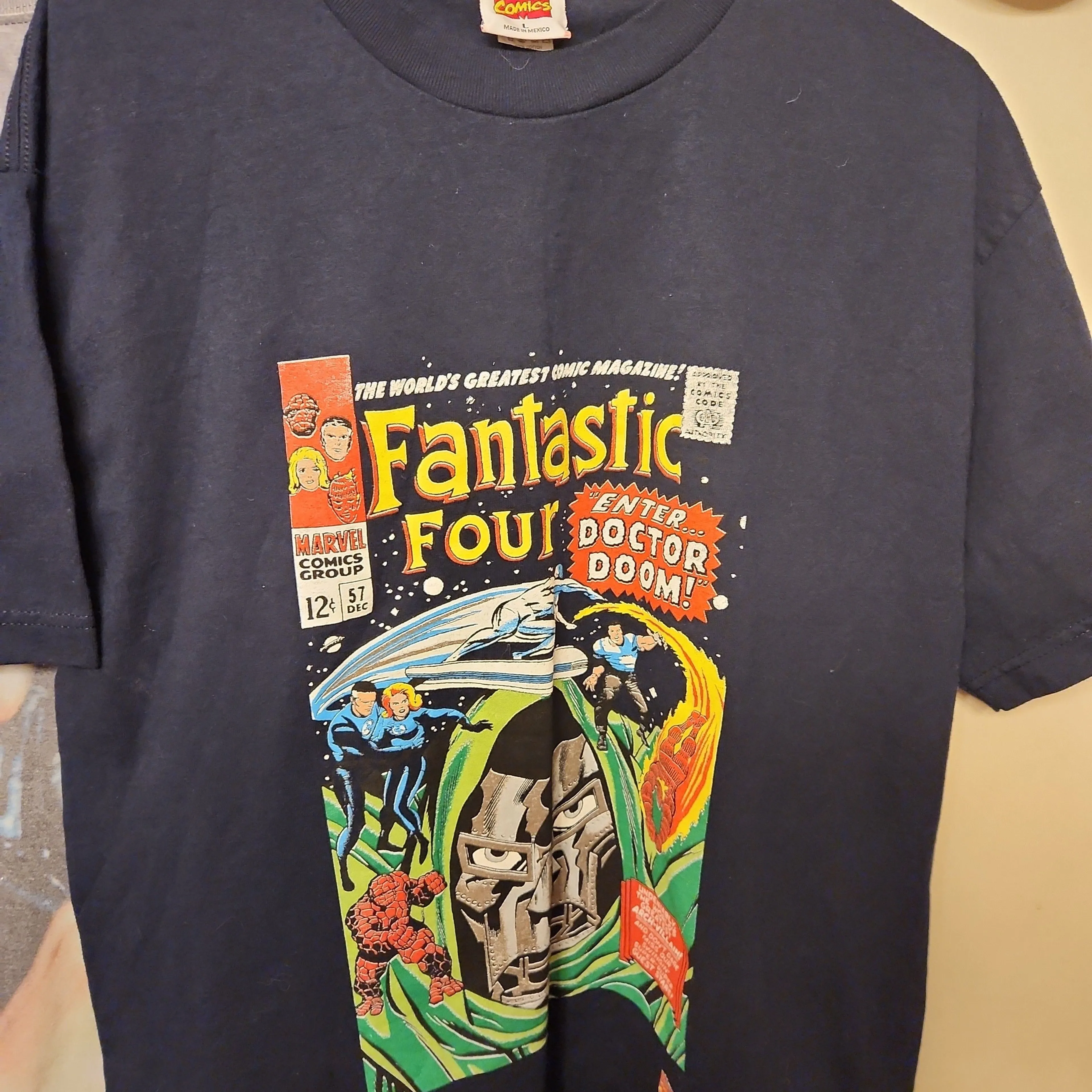 Vintage Fantastic Four Doctor Doom Marvel deals Comics Tee-Shirt