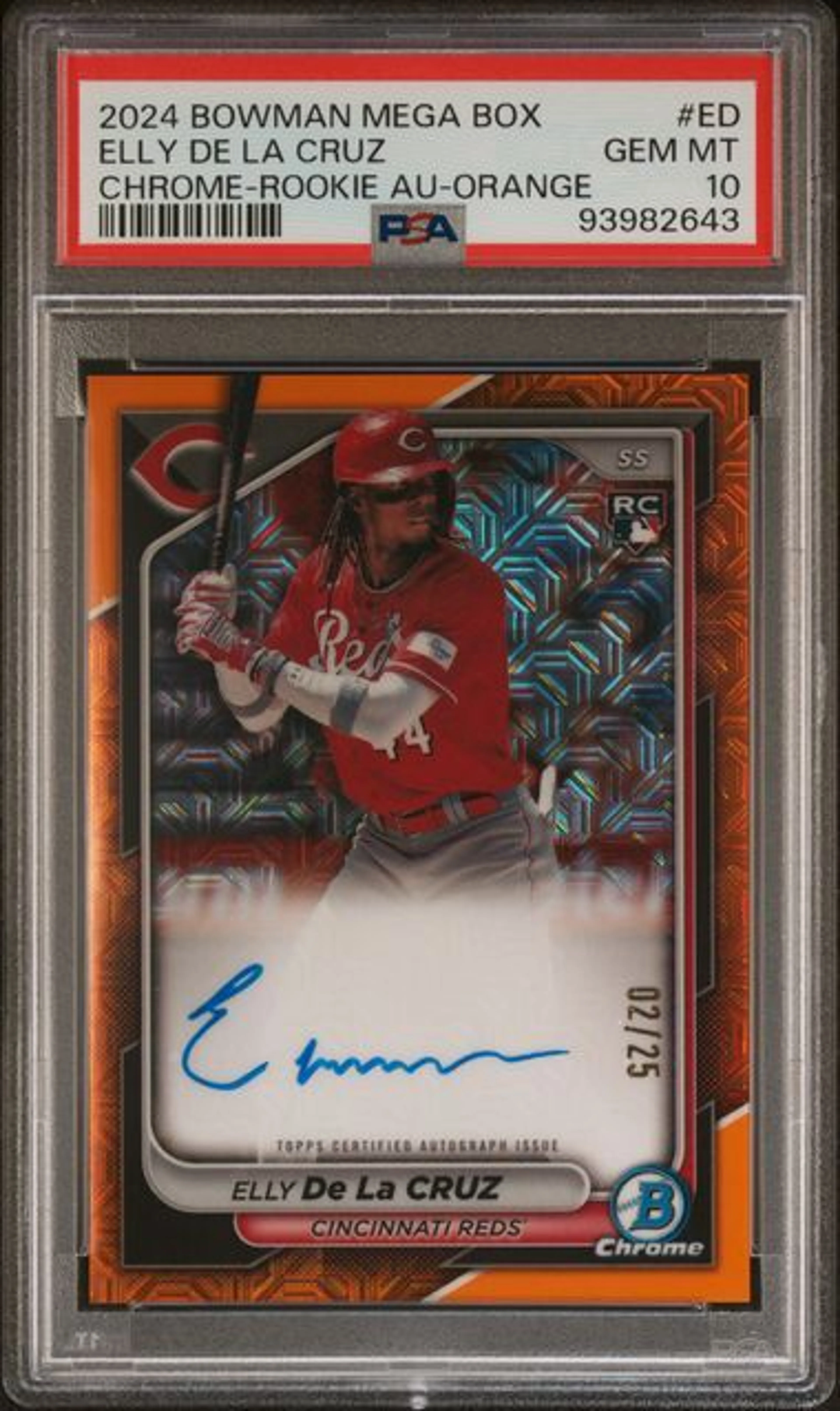 2022 Elly deals De La Cruz 1st Bowman Chrome Mega Box Mojo PSA 8 Reds