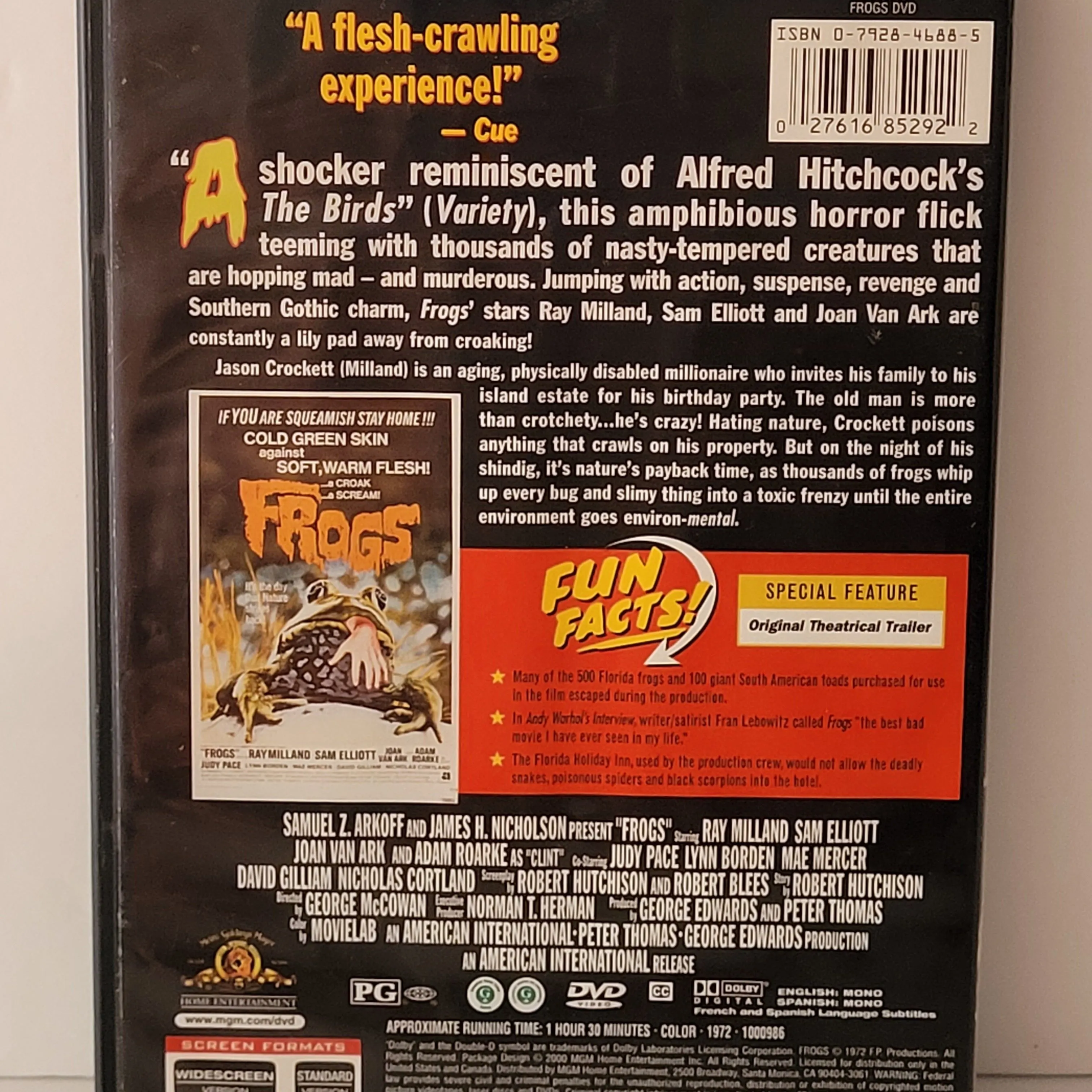 FROGS DVD ２枚セット Vintage 1972 FROGS (DVD, 2000) Horror Cult Classic Ray Milland