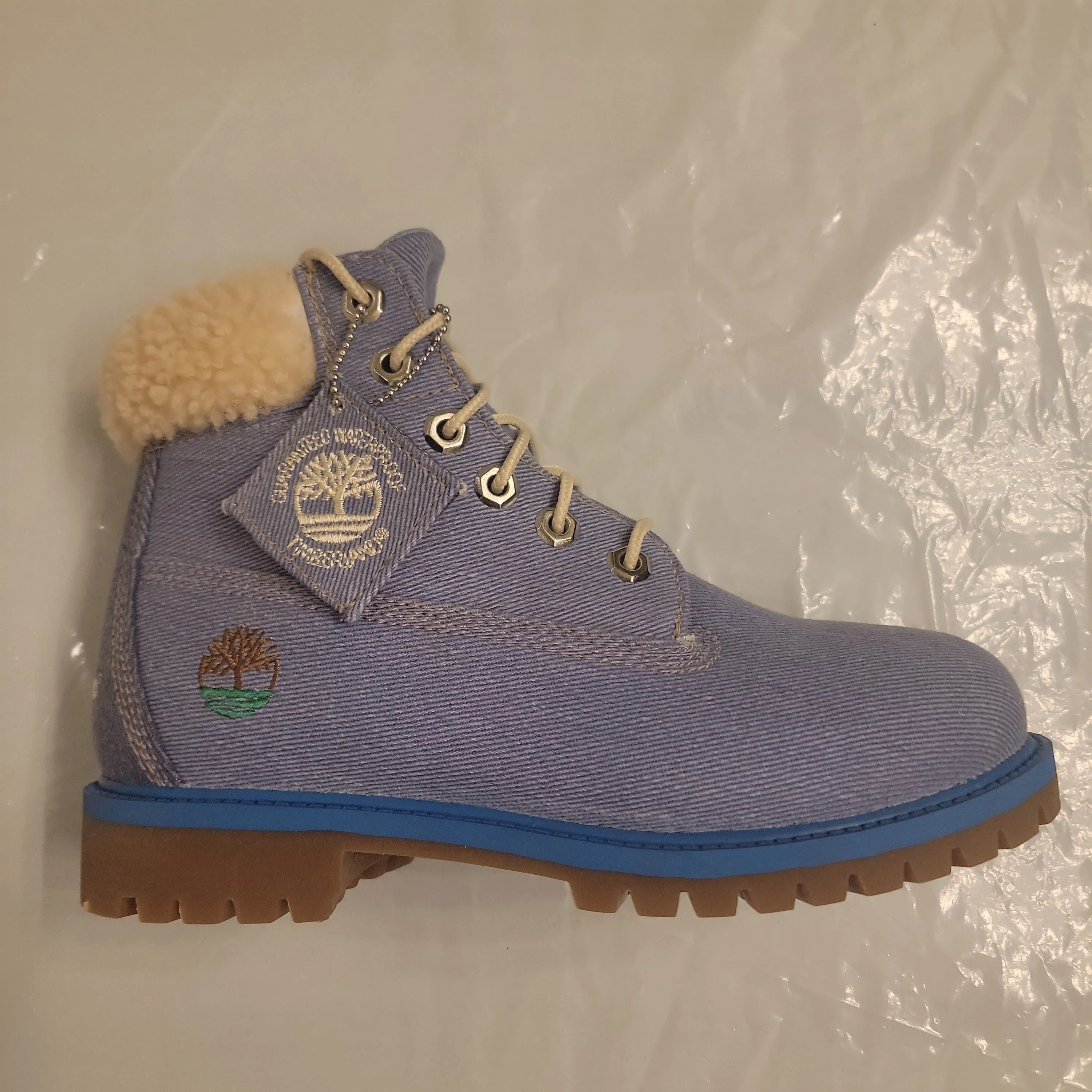 Timberland denim just don hot boots girls size 4.5