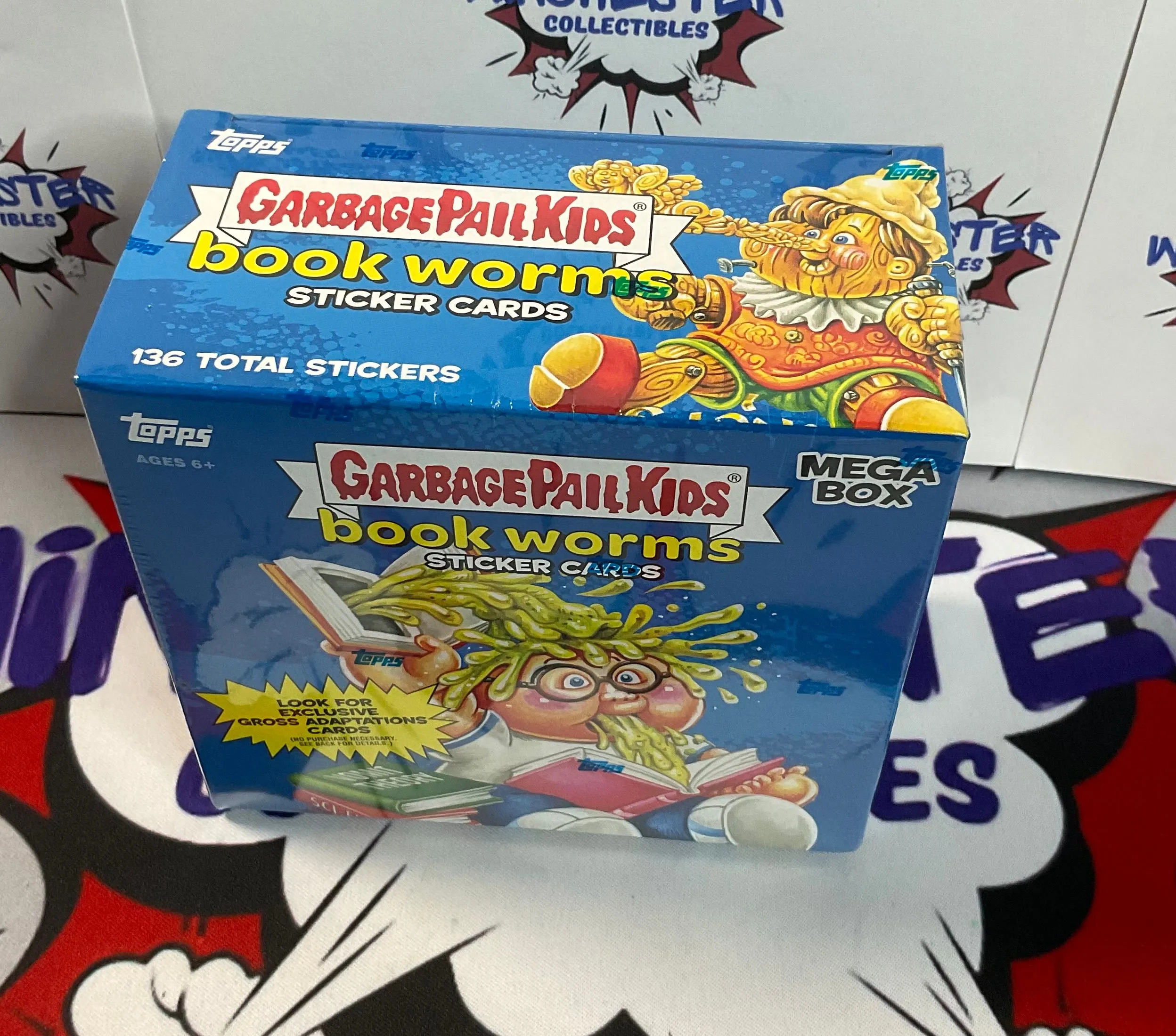 4 Garbage Pail Kids Book Worms Sticker Cards Mega outlet Boxes Factory Sealed