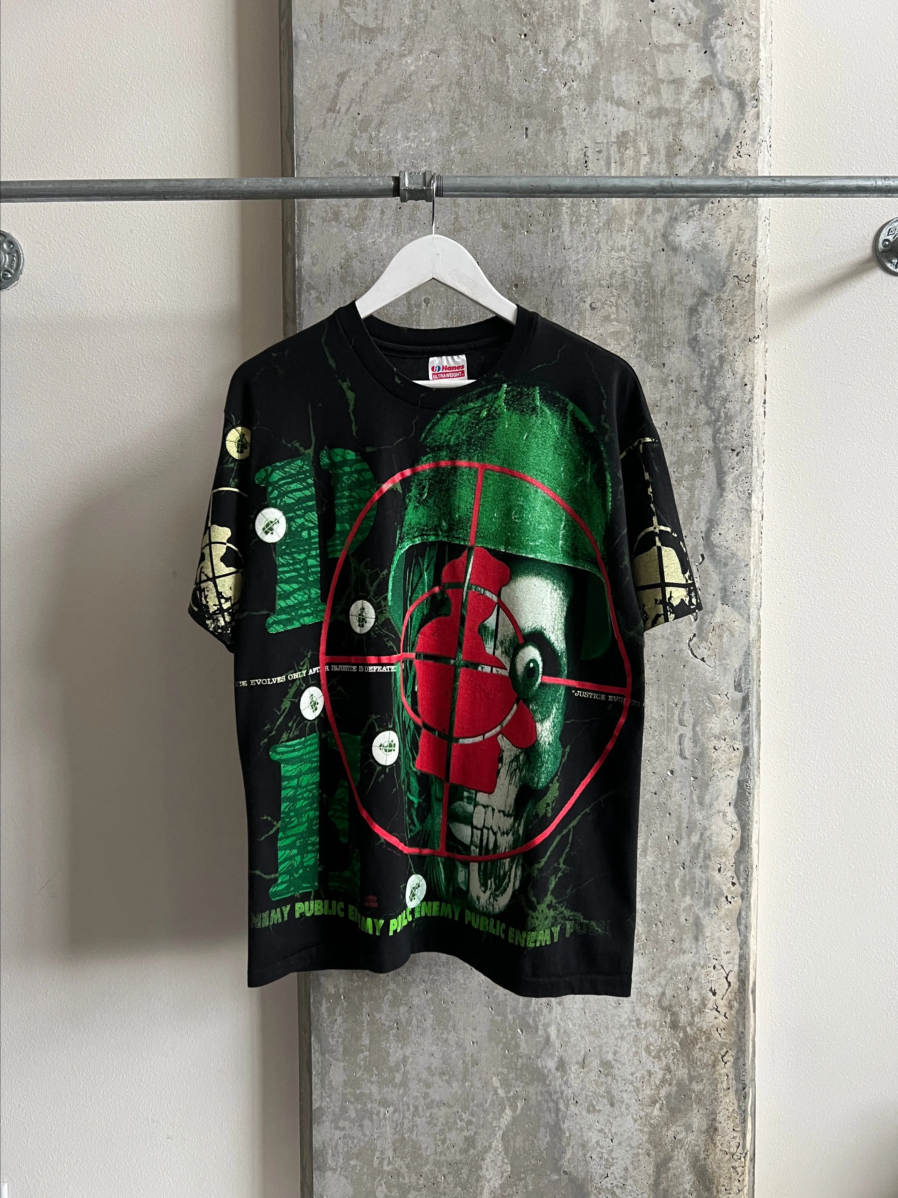 90s Single Stitch Public Enemy AOP Vintage Rap Tee (22x28