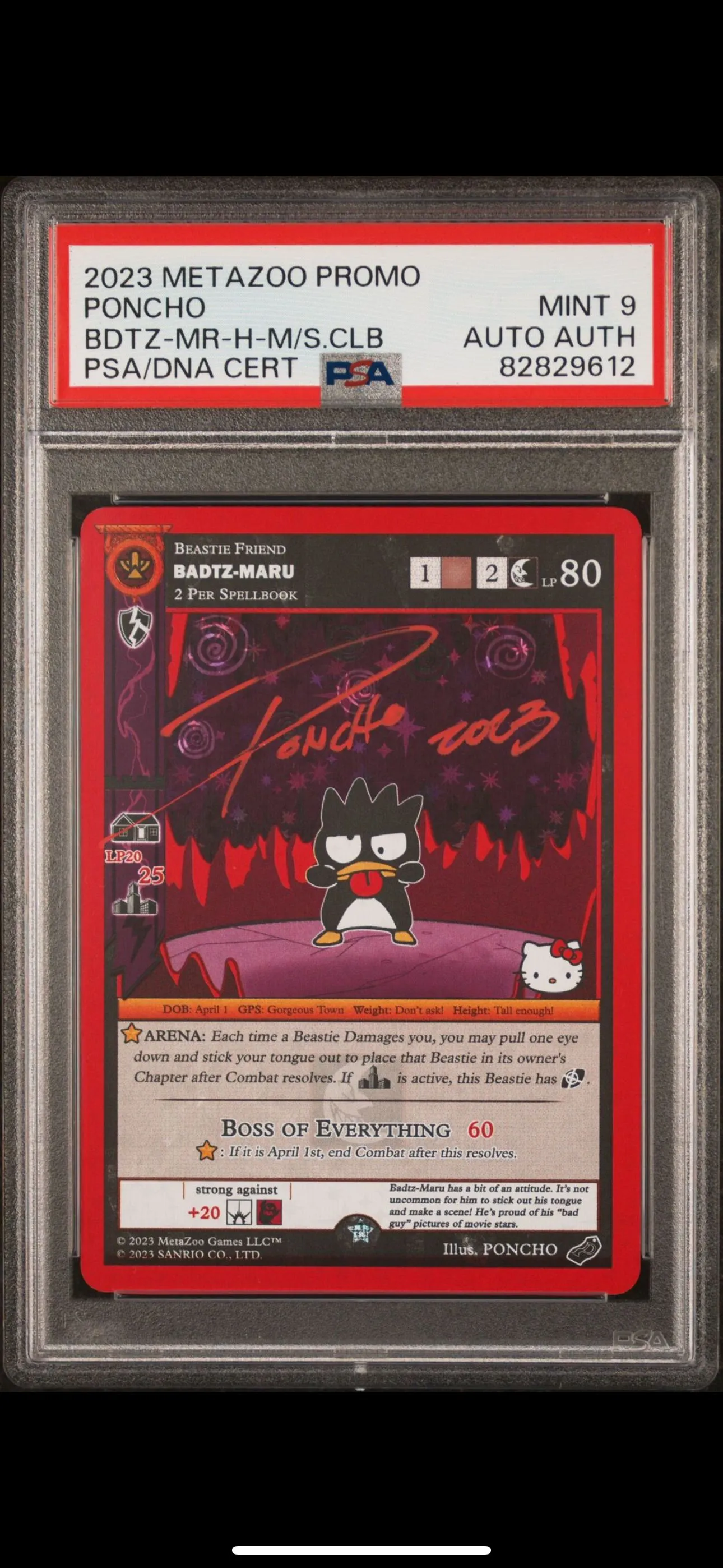 MetaZoo X Hello Kitty 2023 SDCC outlet Exclusive Badtz-Maru Promo Card