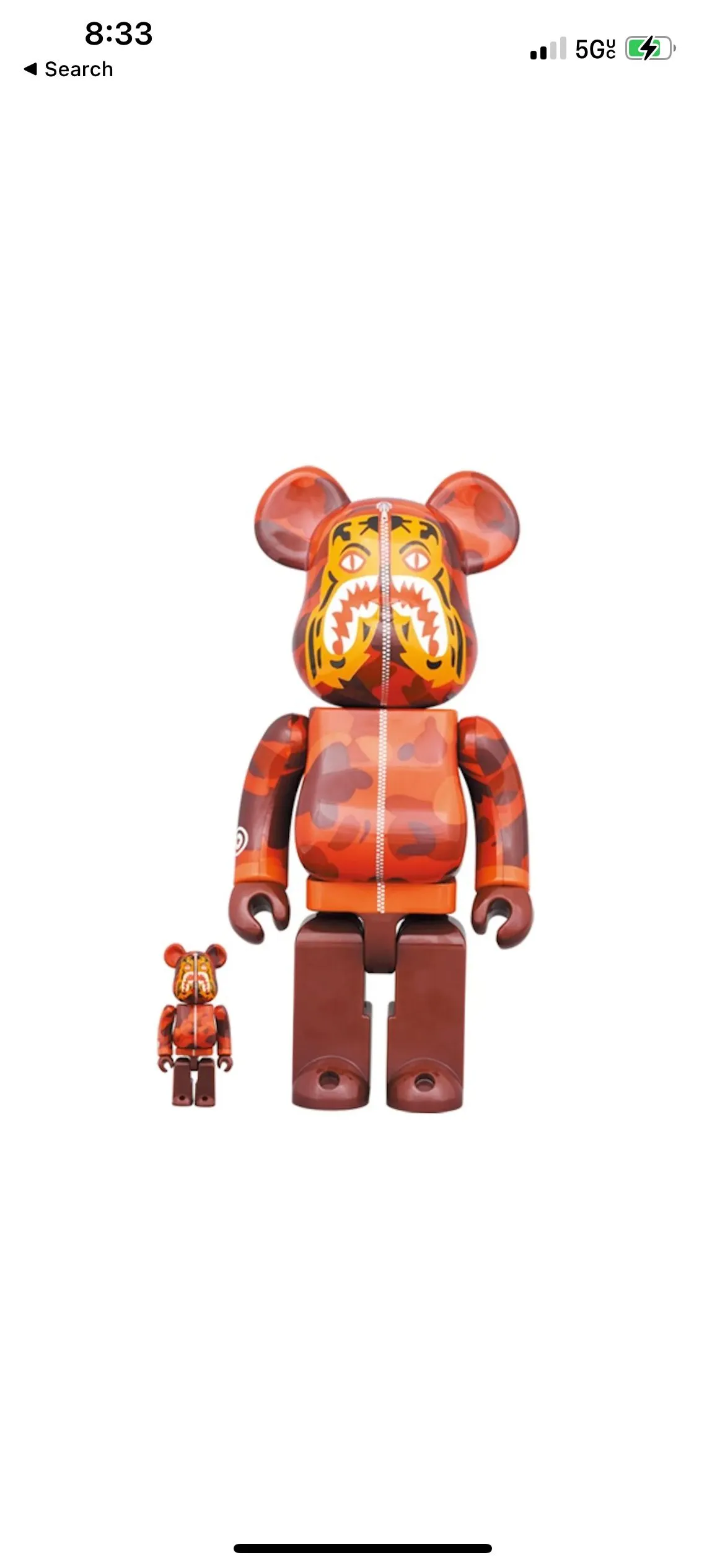 BAPE(R) CAMO TIGER 100％ &amp; 400％ RED A BATHING APE BE@RBRICK BAPE(R) CAMO TIGER 100% 400% set Red