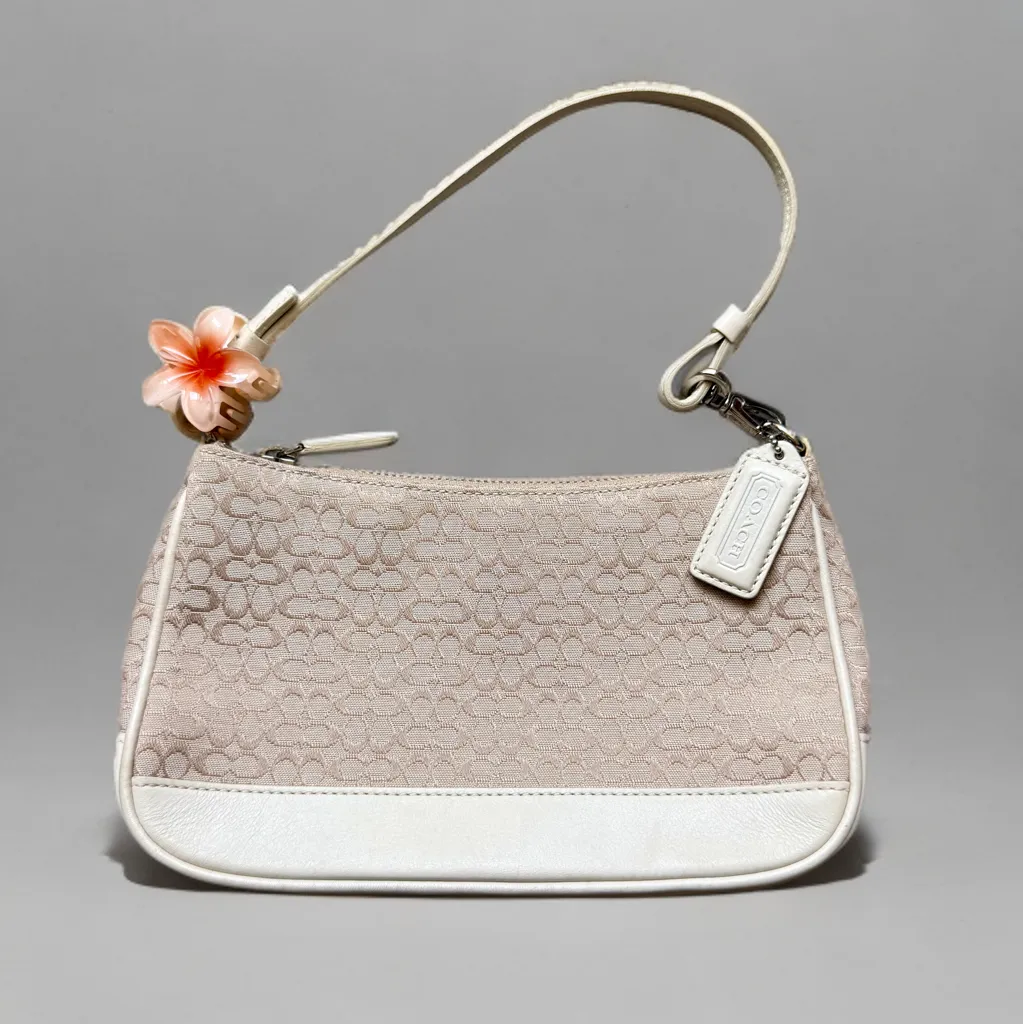 ✨Komimin 2✨ Coach Y2K Cream Signature Mini Accessory Shoulder Bag 6622
