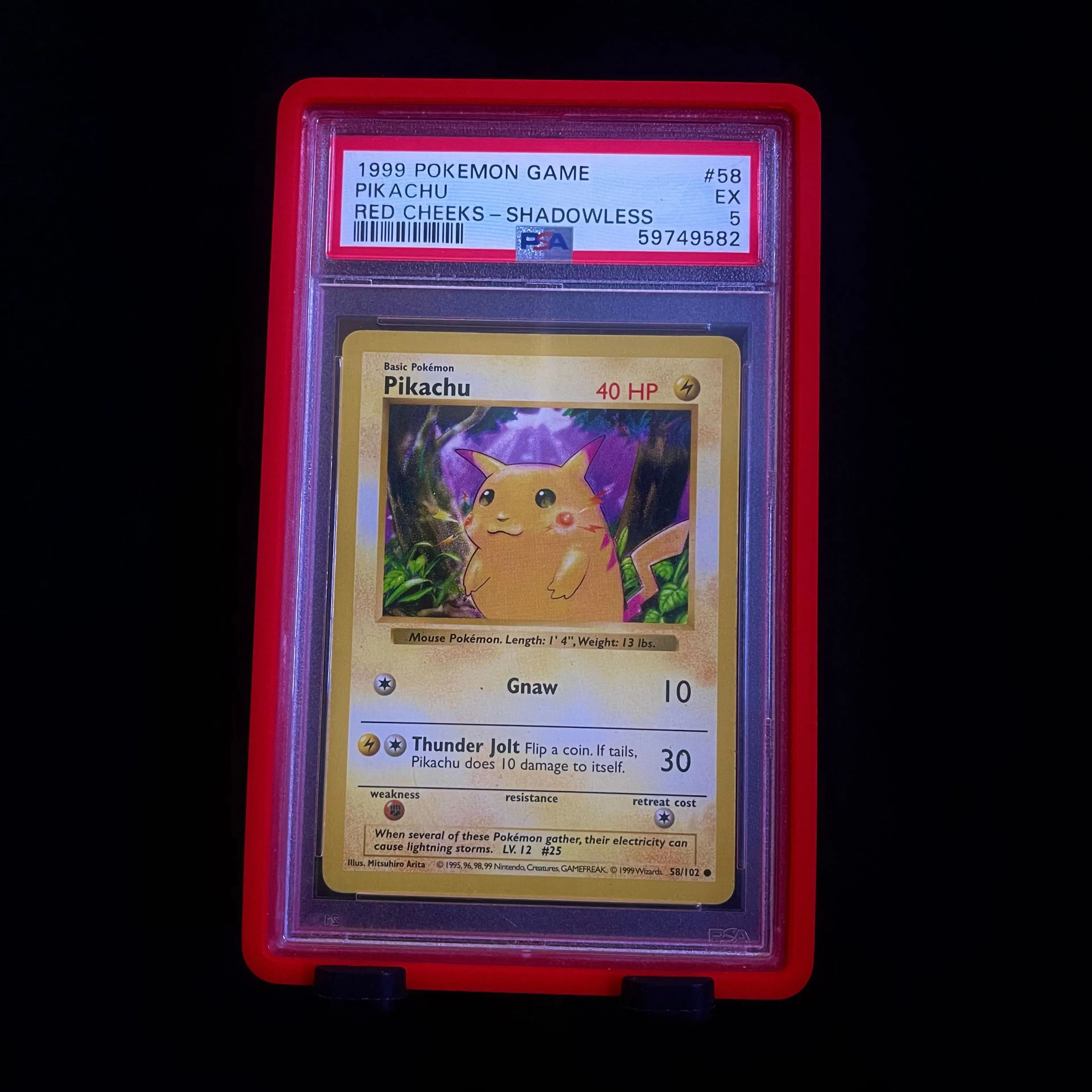 Red Cheeks Shadowless pikachu psa 7 shops pokemon