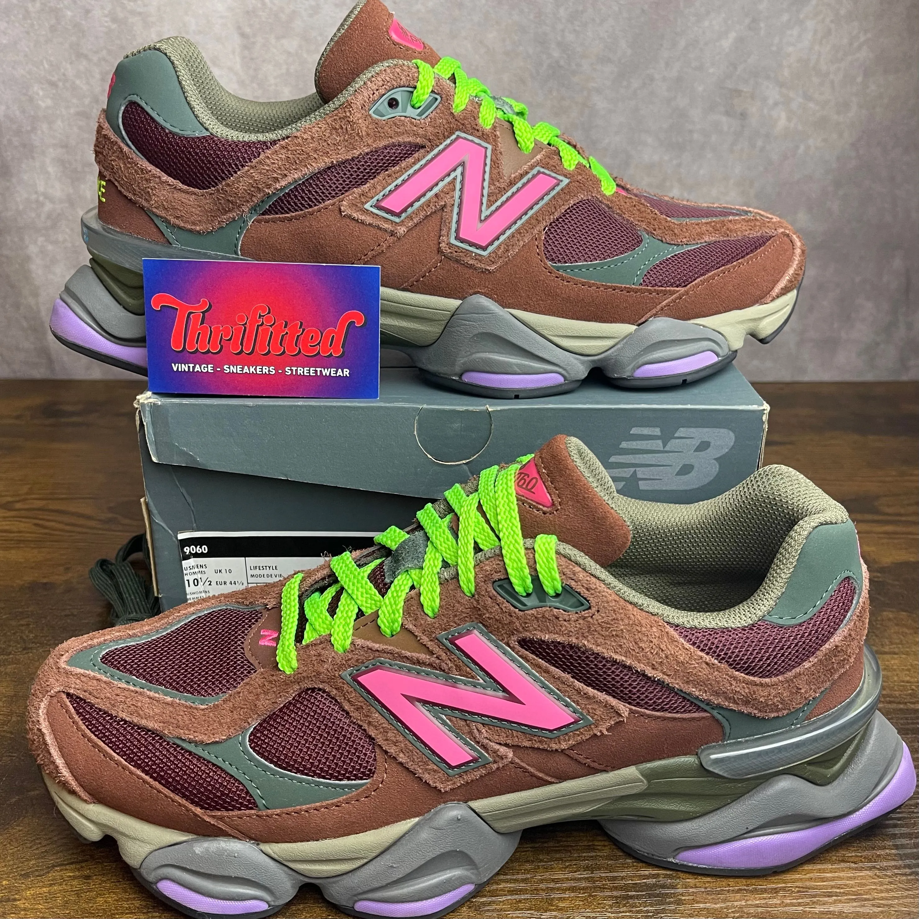 New Balance 9060 Rich Oak Burgundy Pink Size 10.5 U9060BUR