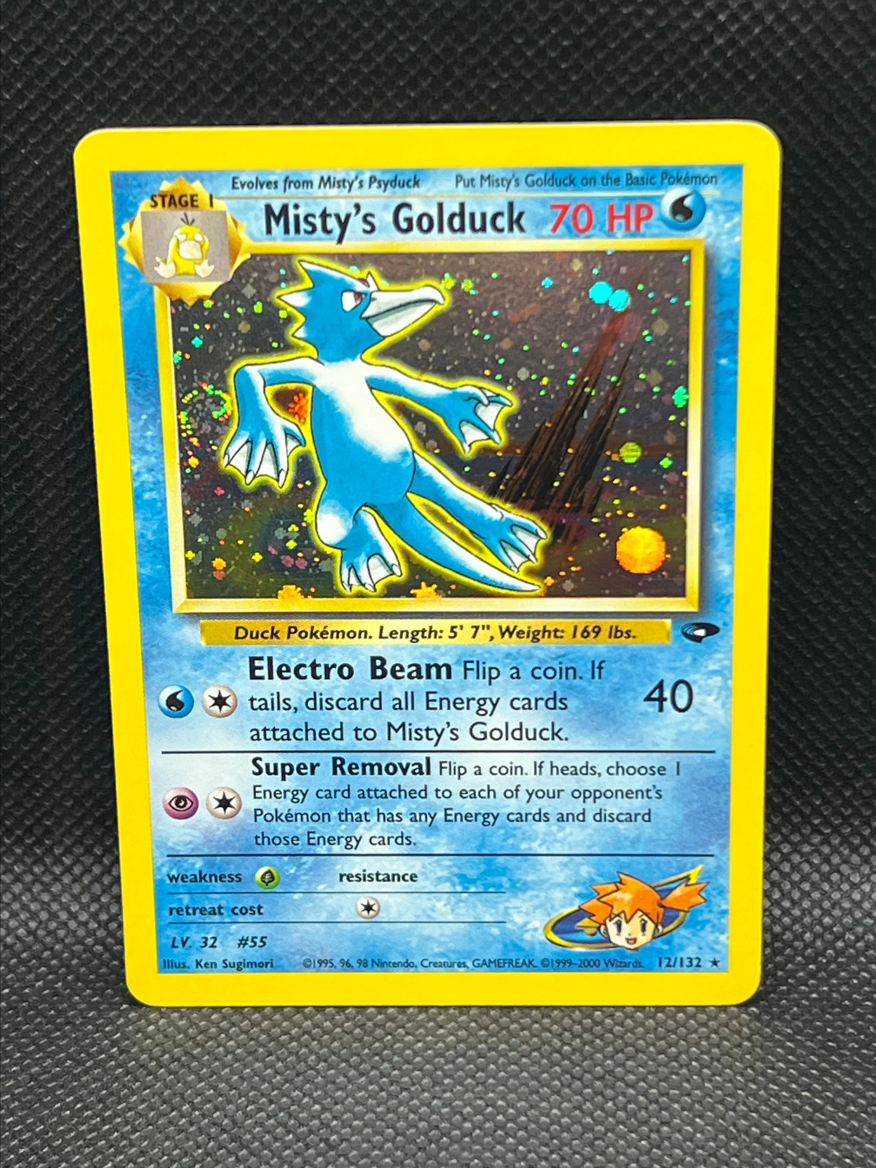 Pokémon TCG Misty's Golduck *SWIRL* Holo Rare 12/132 Excellent