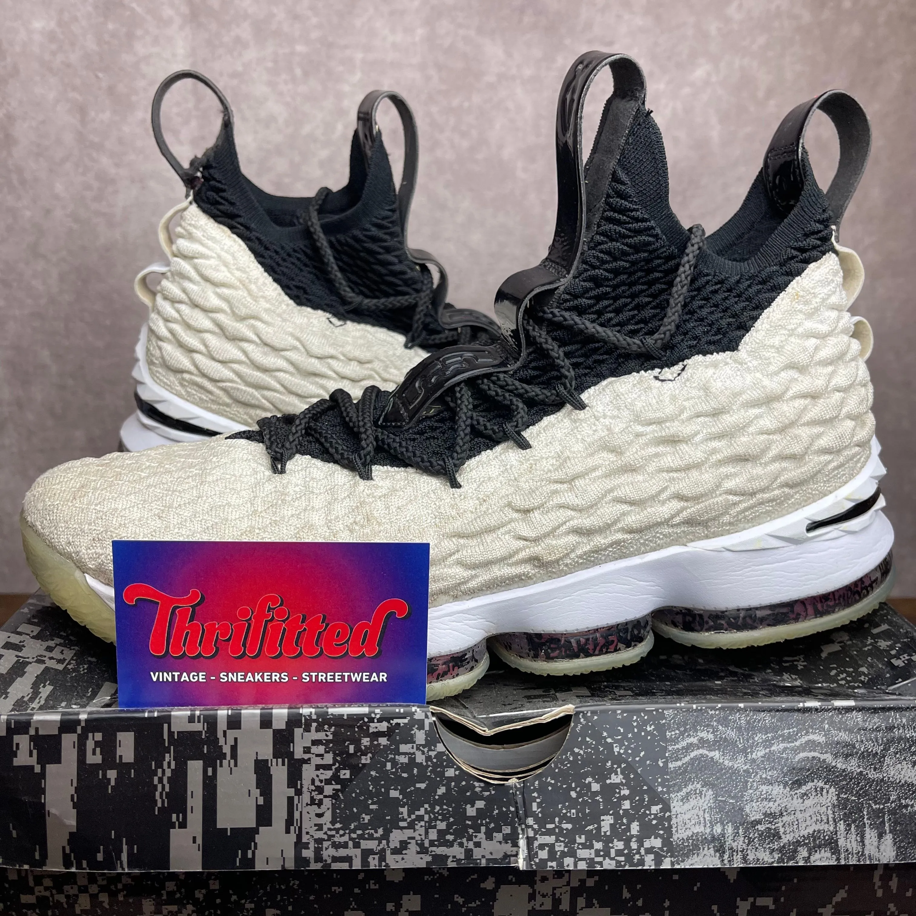 Nike LeBron 15 Graffiti Size 10.5 AQ2363 100 White Black OG Rare Men s Sneakers Whatnot Buy Sell Go Live