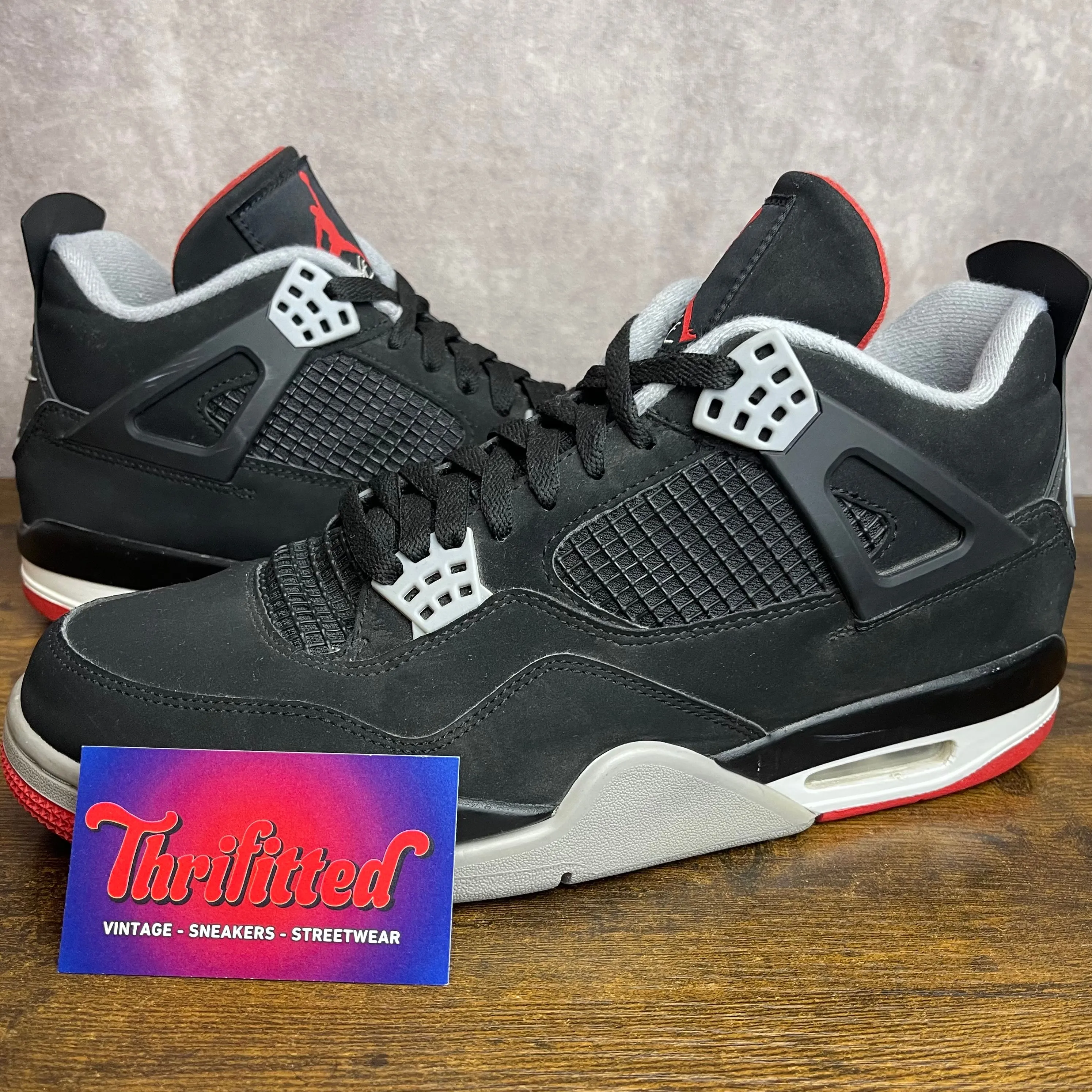 Jordan 4 Retro OG Mid Bred 2019 Size 11.5 308497 060 Black Red Men s Sneakers MJ Whatnot Buy Sell Go Live