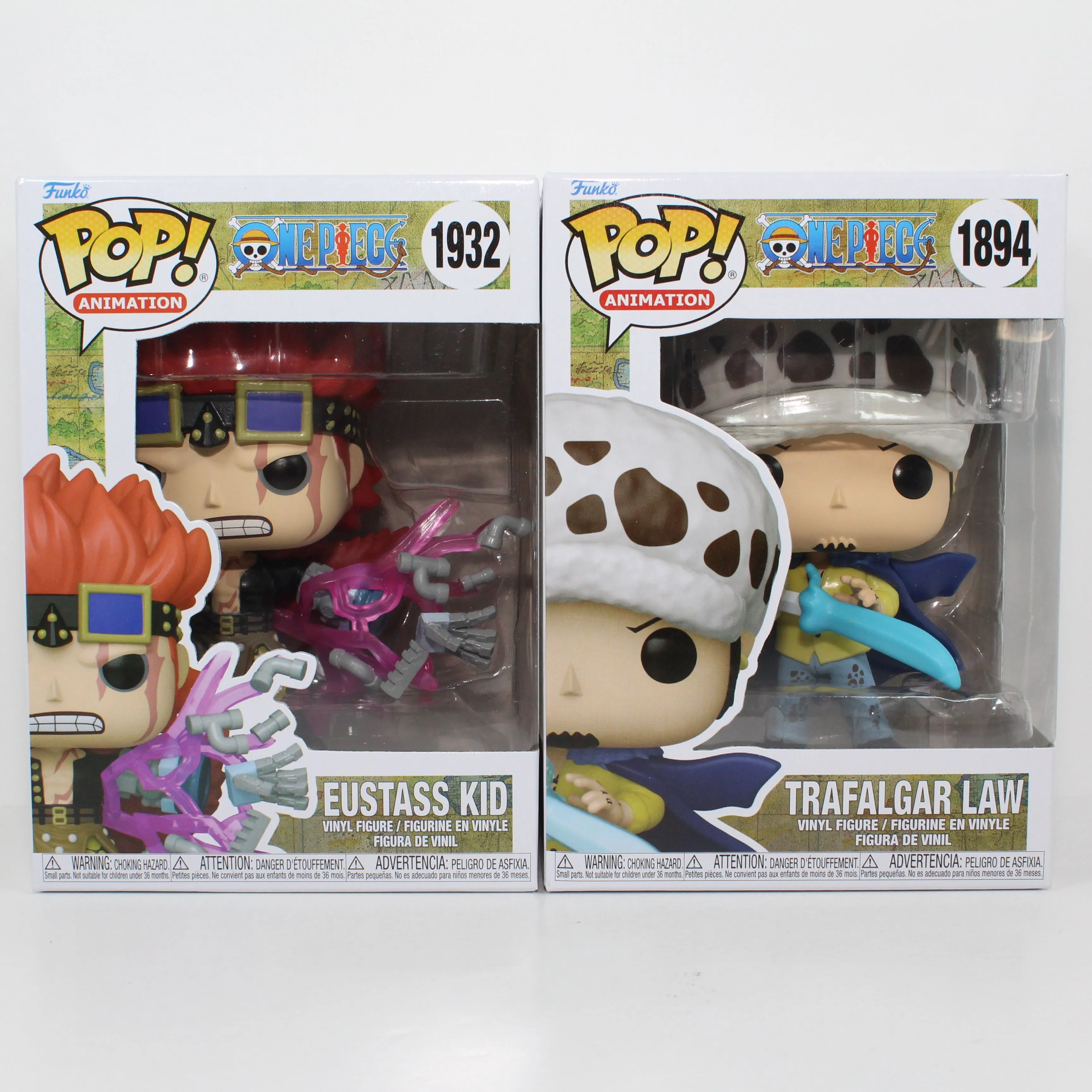 Funko Pop! One Piece Trafalgar Law #1894 Eustass Kid #1932 Set