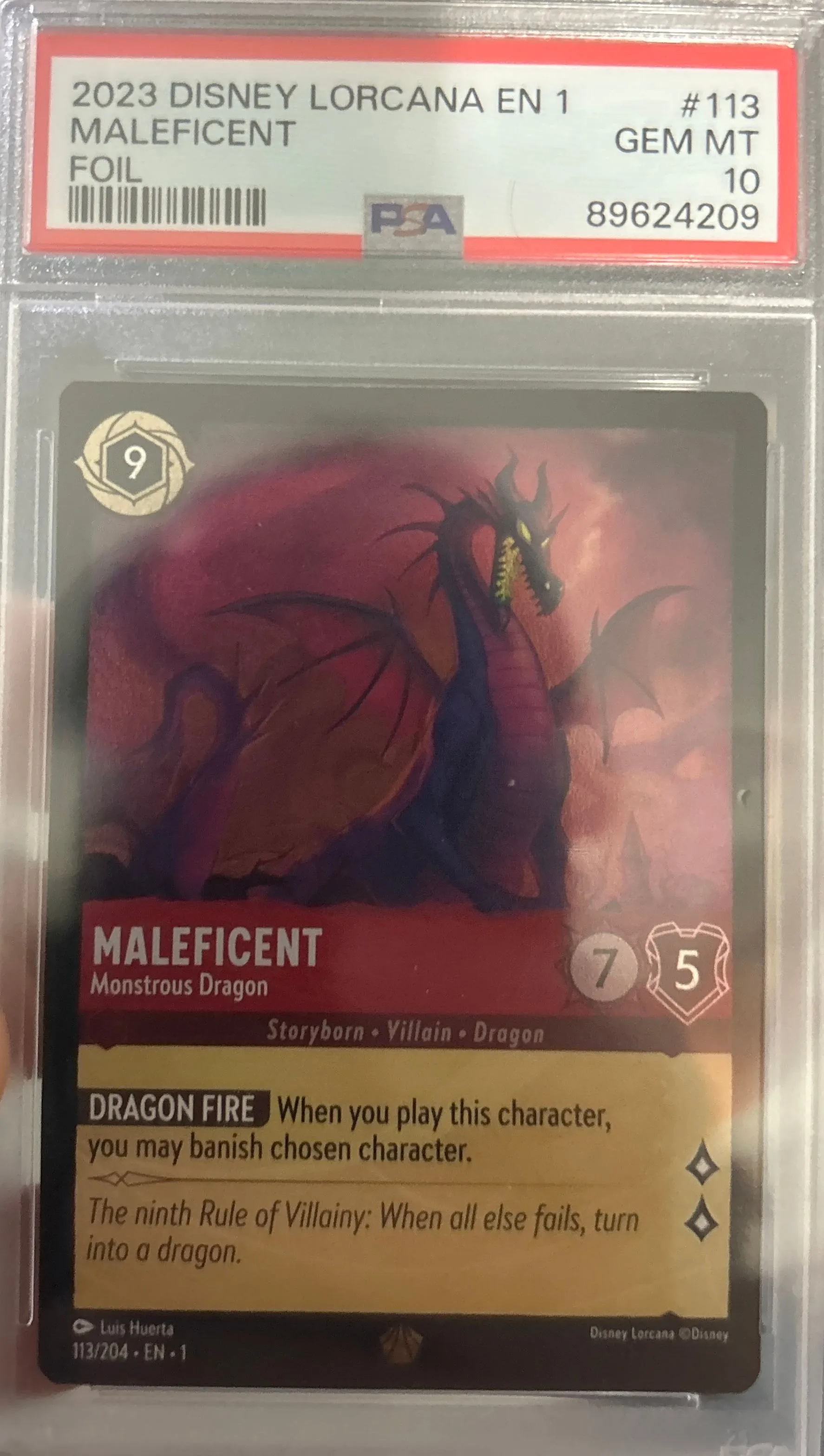 PSA 10 -Foil- Maleficent - Monstrous Dragon - The First