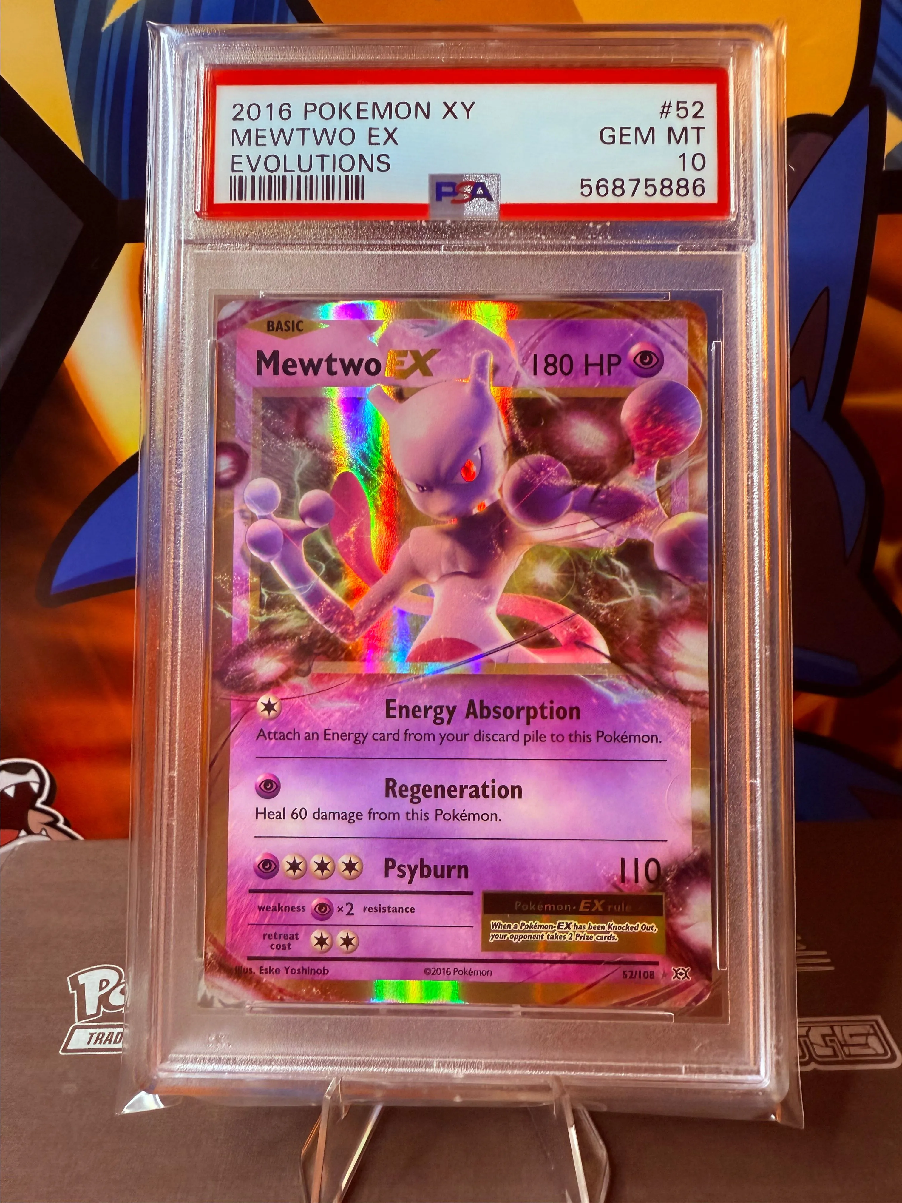 2016 Pokémon XY Evolutions Mewtwo EX 52/108 PSA 10 Gem Mint