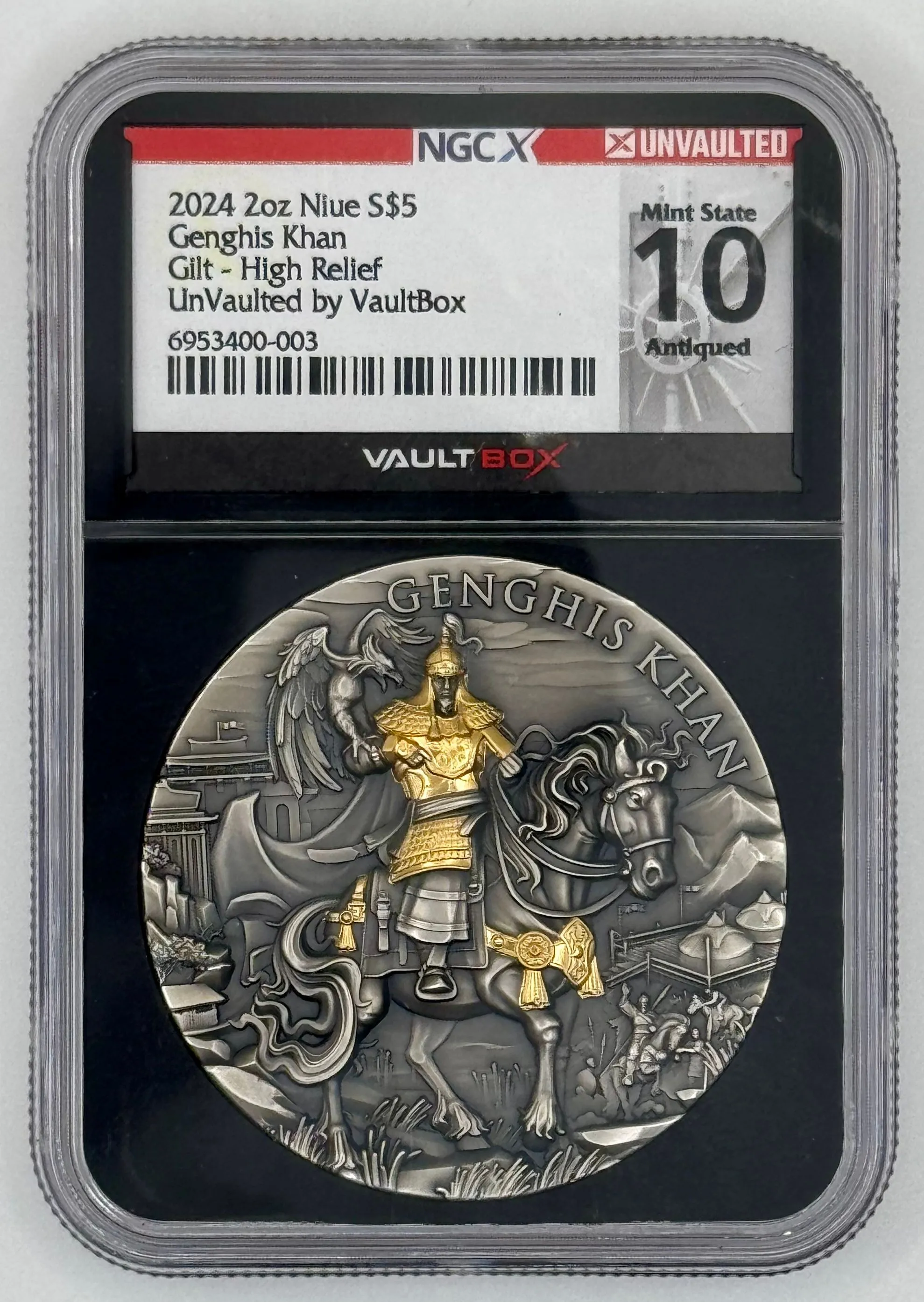 2023 Niue $5 Julius Caesar 2 Oz High Relief Gilt NGCX 10 (MS70