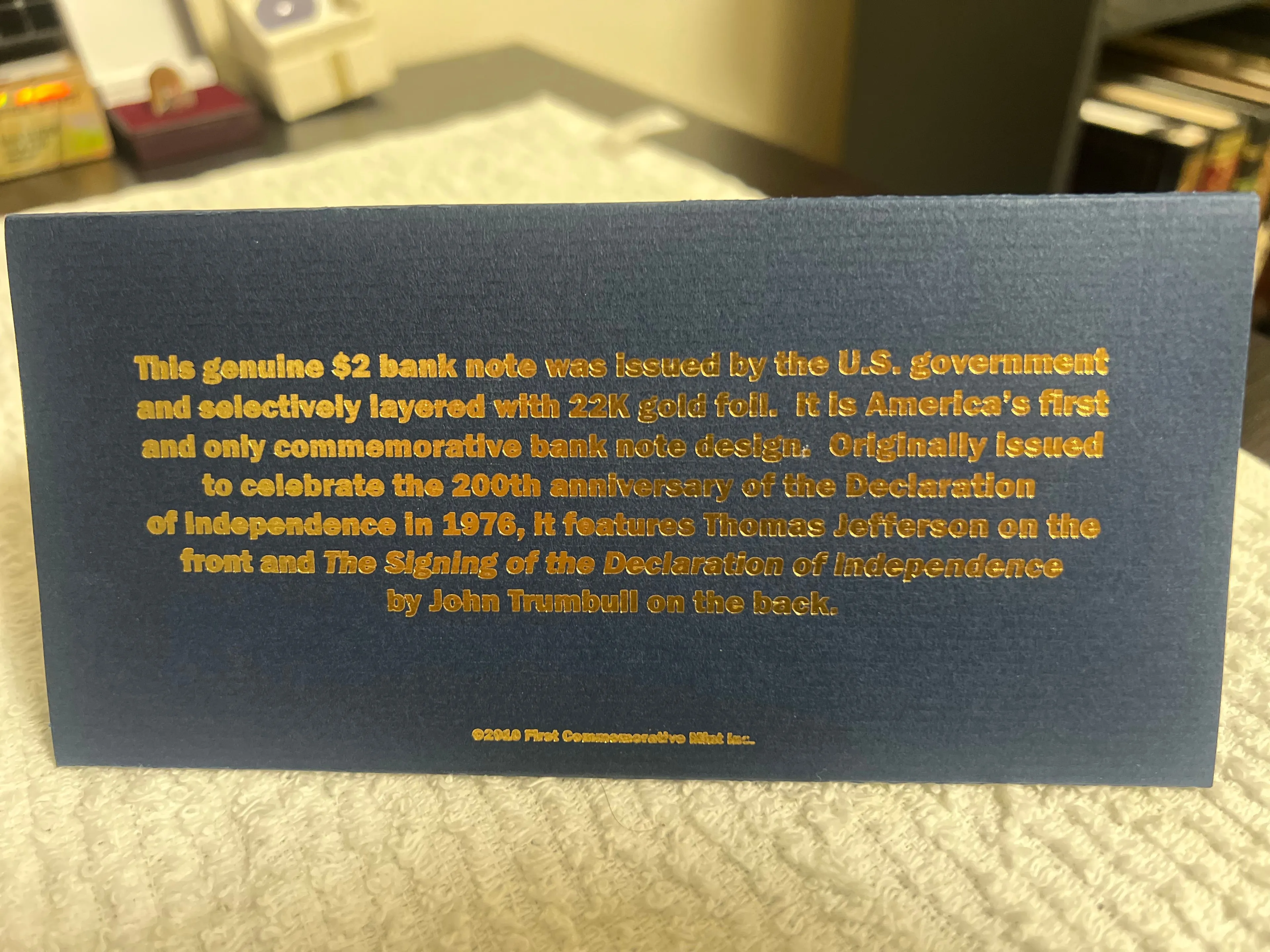 A unique 22k gold plated 2 dollars bill! · Whatnot: Shop