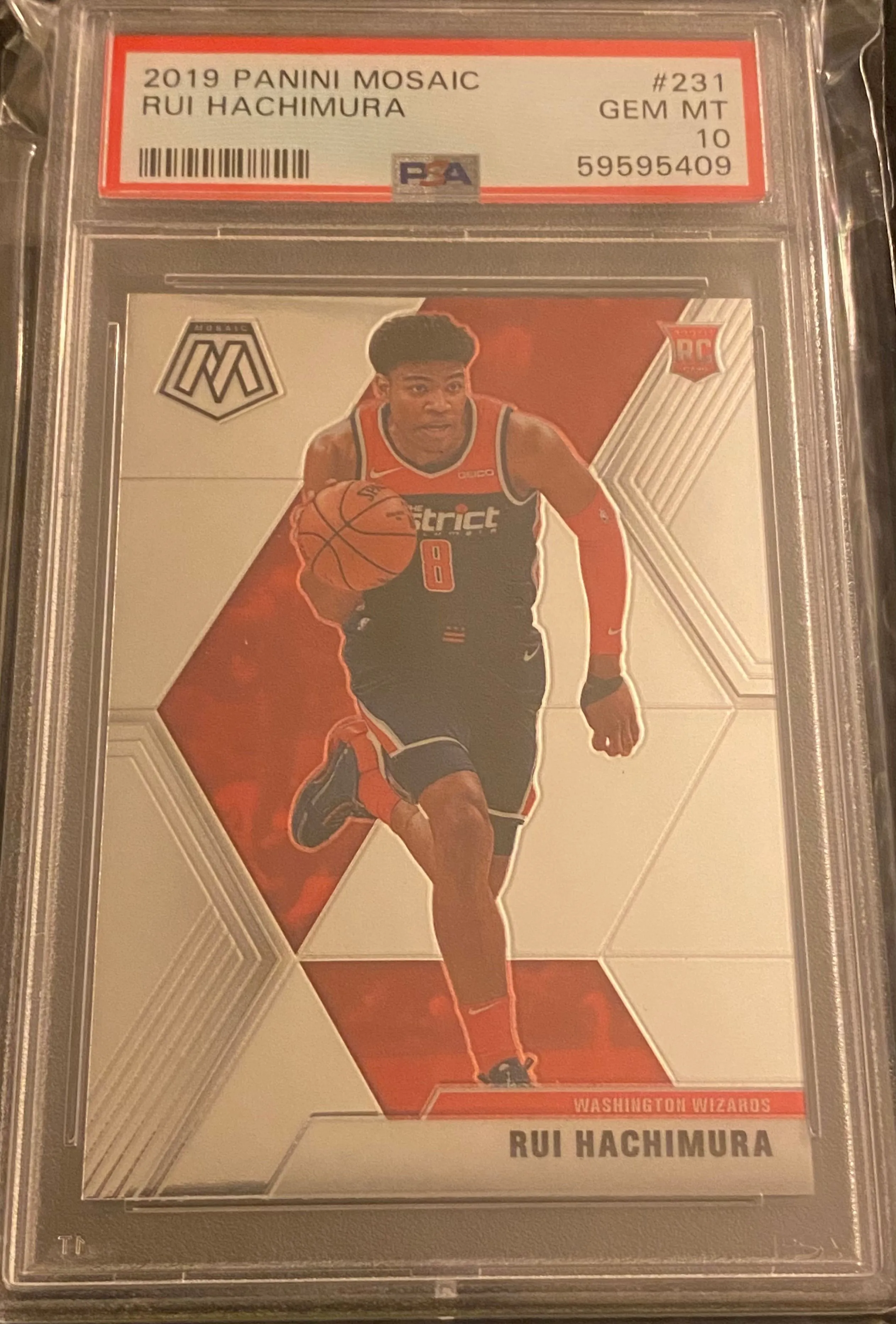 Panini mosaic rui hachimura top orange psa 10