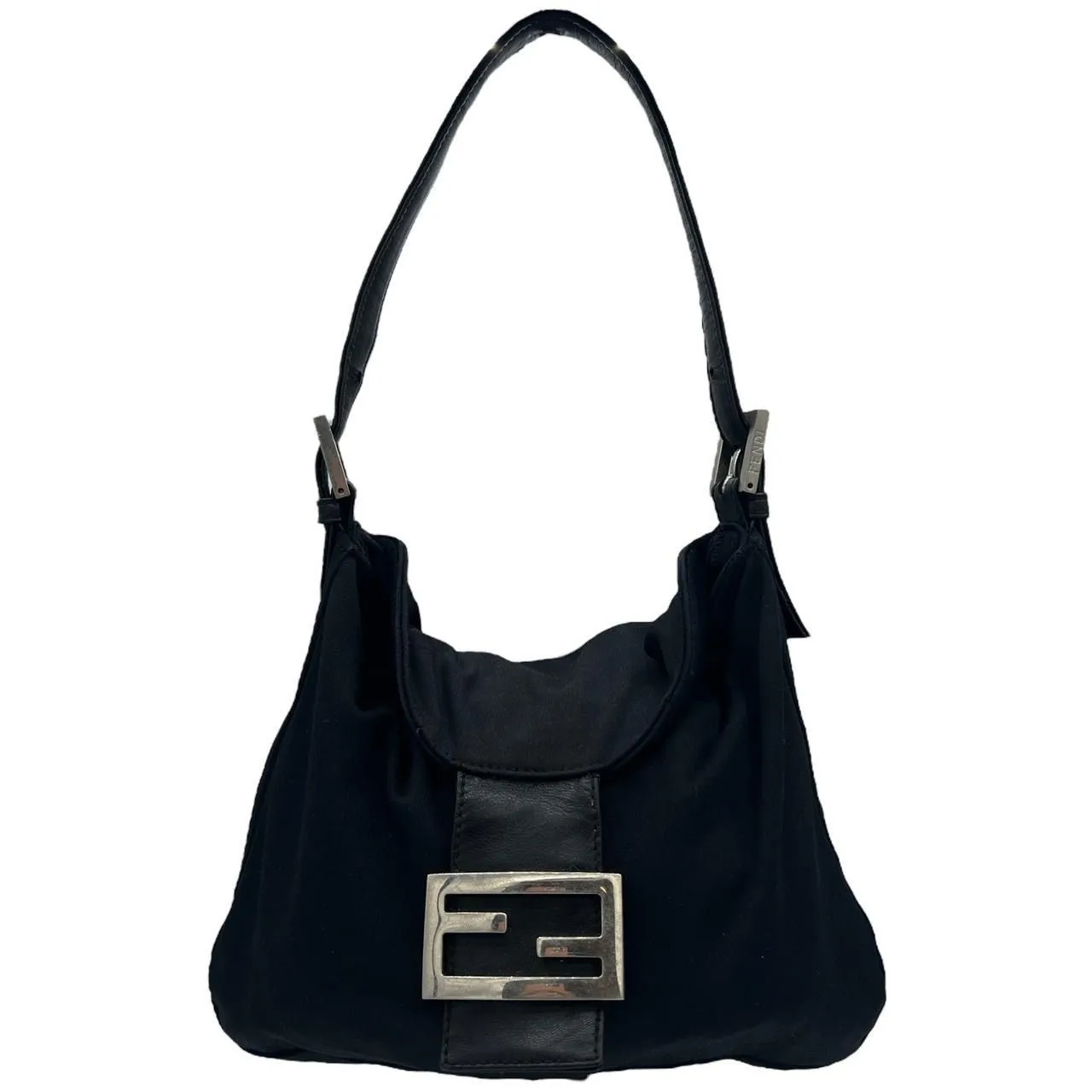 Fendi Black Neoprene Fold Over Flap Mini Shoulder Bag Whatnot Buy Sell Go Live