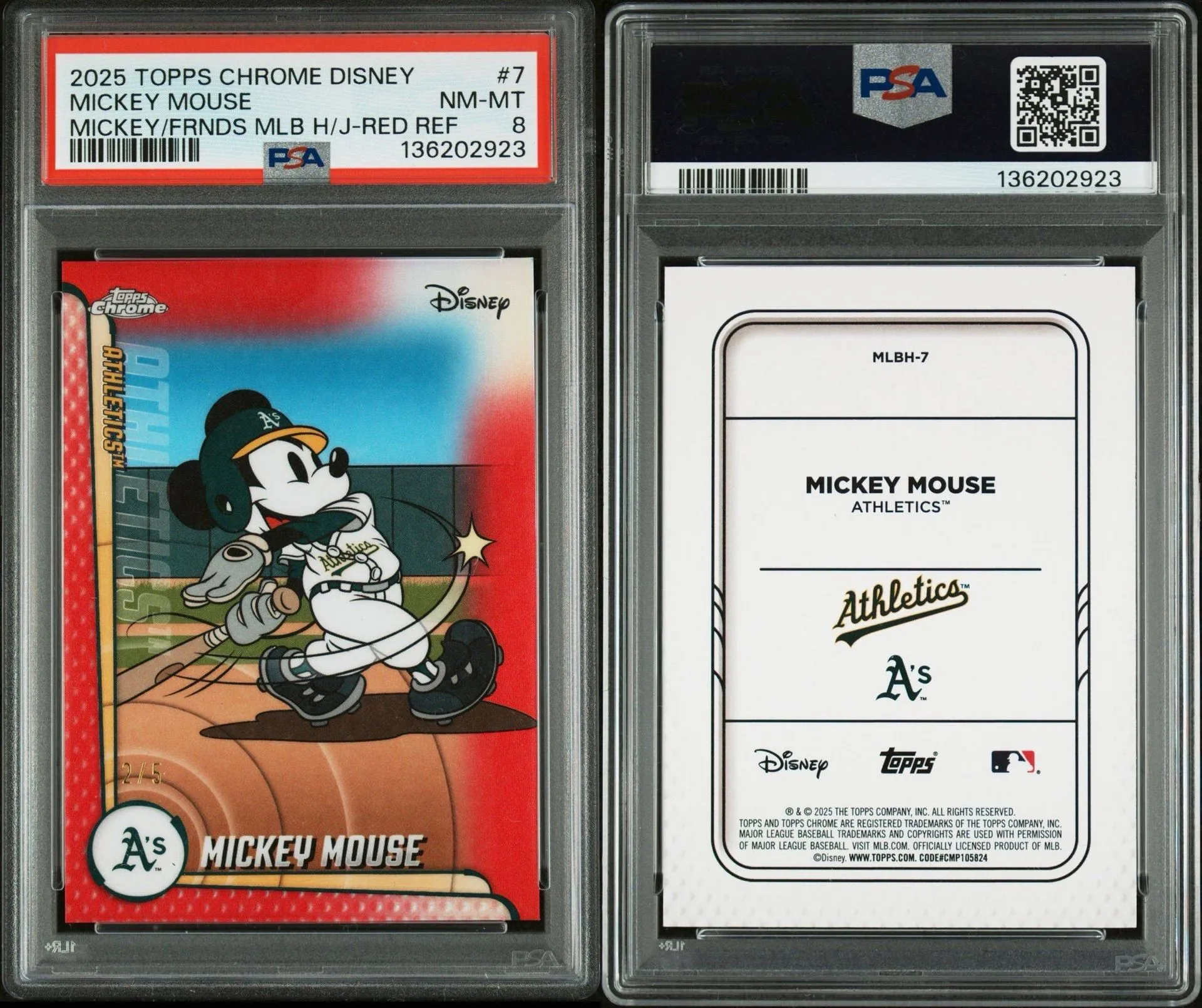 2025 Topps Chrome Disney Mickey Mouse Oakland A's SSP MLBH-7 MLB