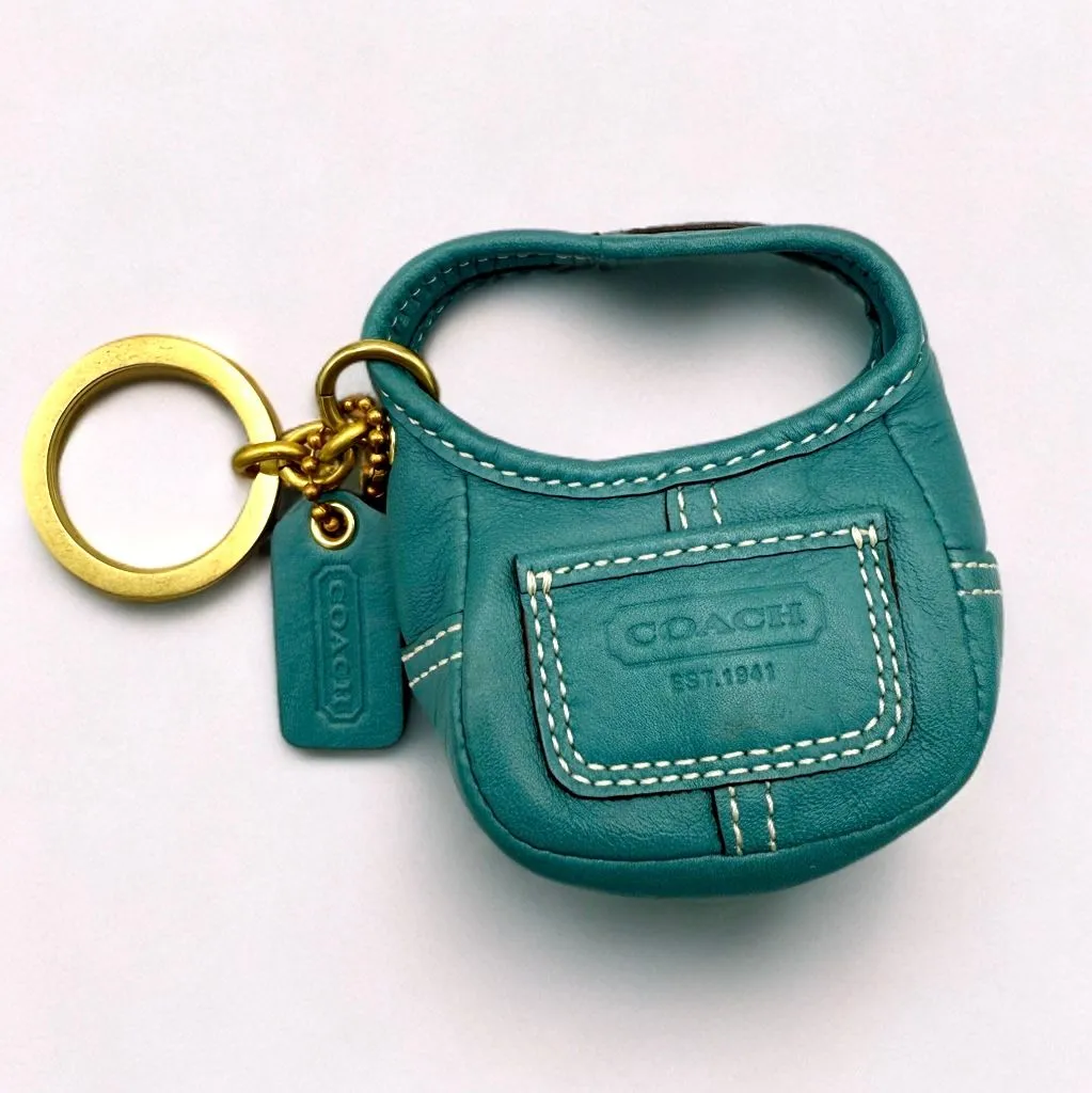 小物 Coach Keyrings Mini Hobo Ergo Bag Charm Coach Teal Blue Mini Hobo Ergo Bag Charm Keychain · Whatnot