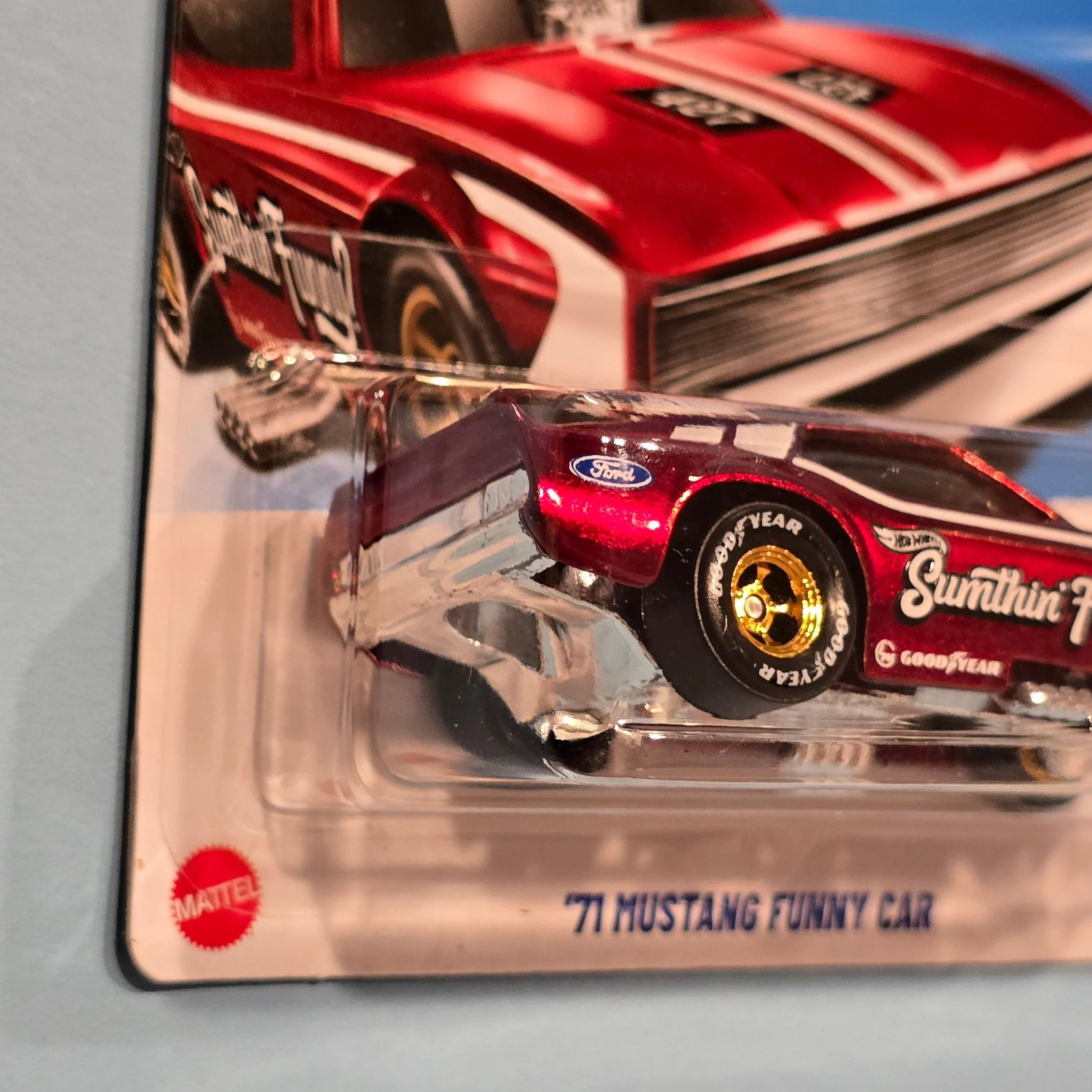 HOT WHEELS 2025 SUPER TREASURE HUNT 71 MUSTANG FUNNY CAR - SHORT