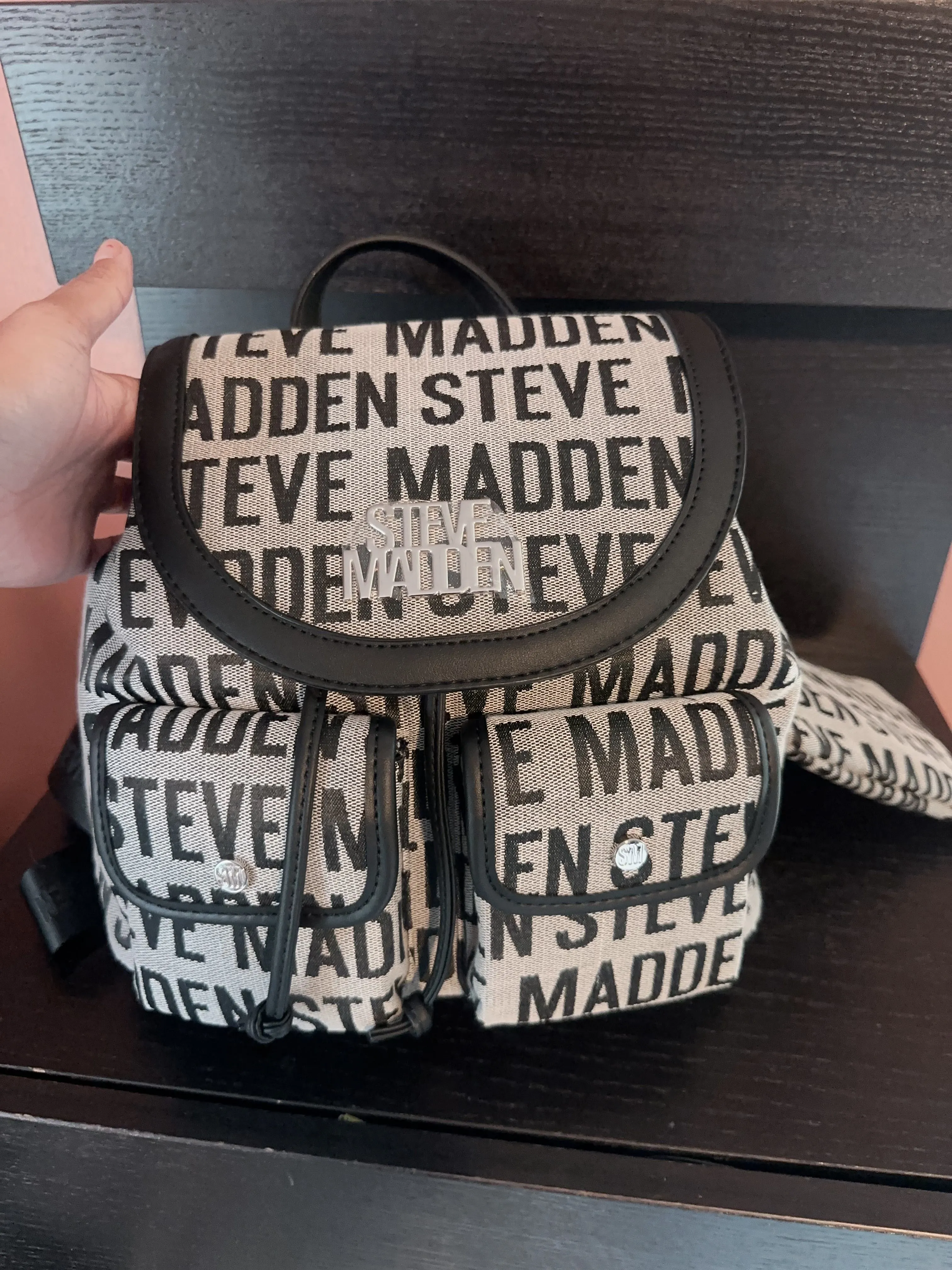 STEVE MADDEN スタッズ 2WAYバッグ Y2K archives New Steve Madden DO336090 BLACK BGENI ВАСКРАСК logo covered