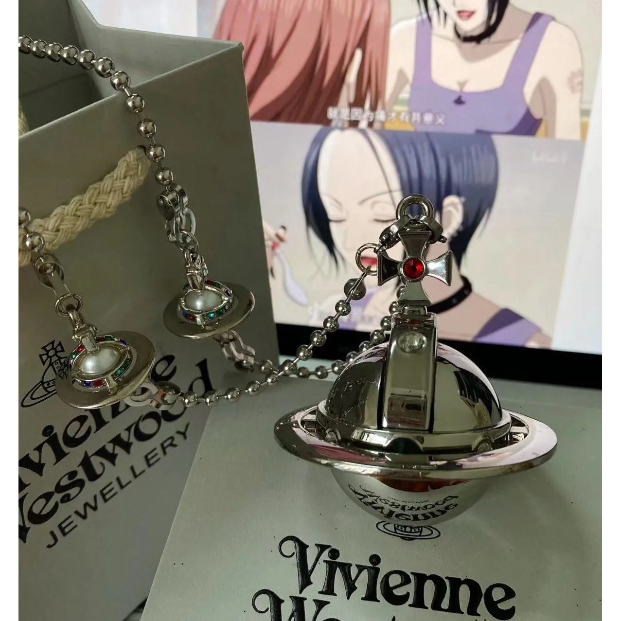 その他 nana Vivienne Westwood Lighter With Two Orbs Chain Silver Tone*US