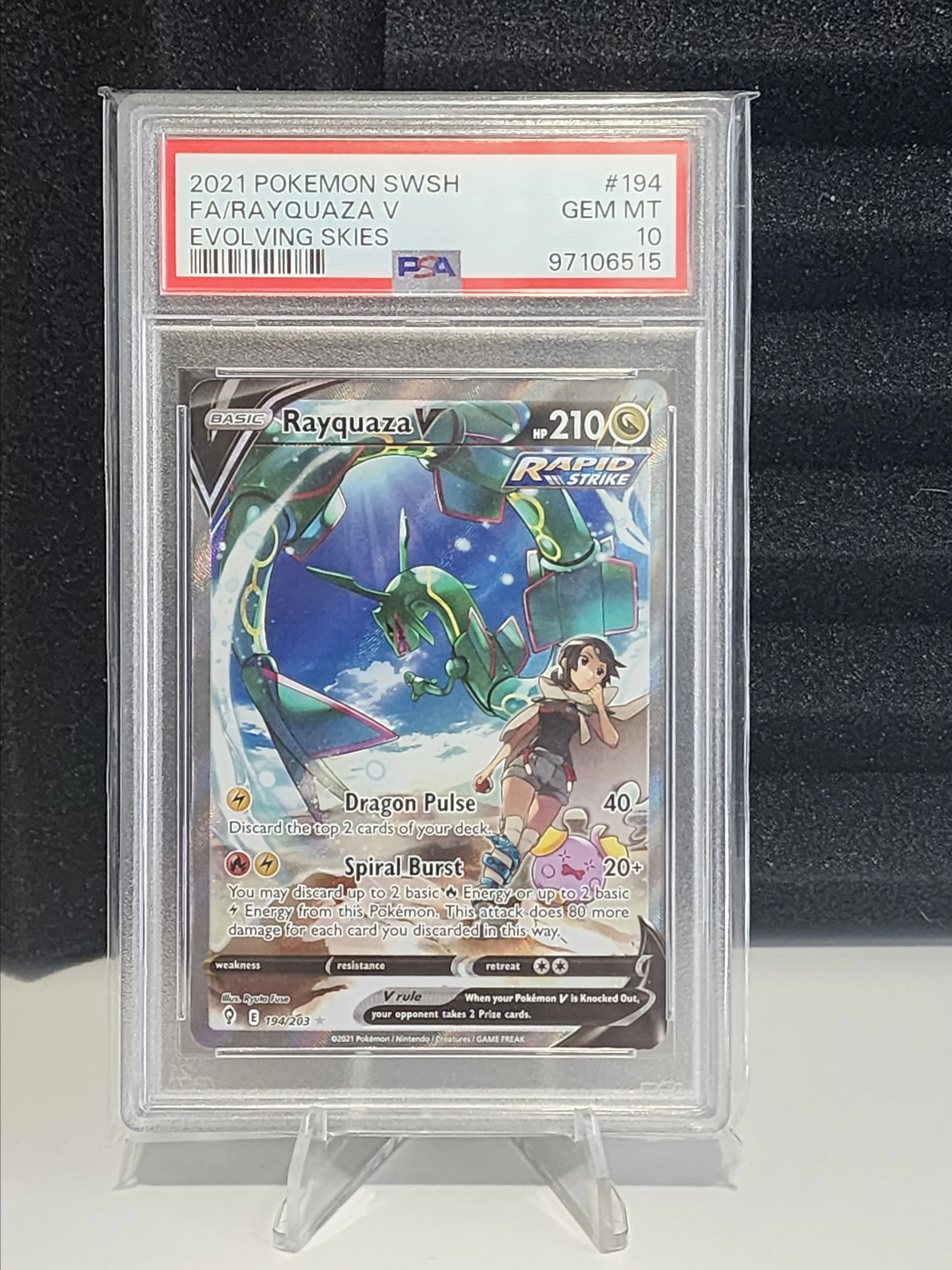 PSA 10 GEM MINT Rayquaza V Evolving Skies Alternate Alt Art