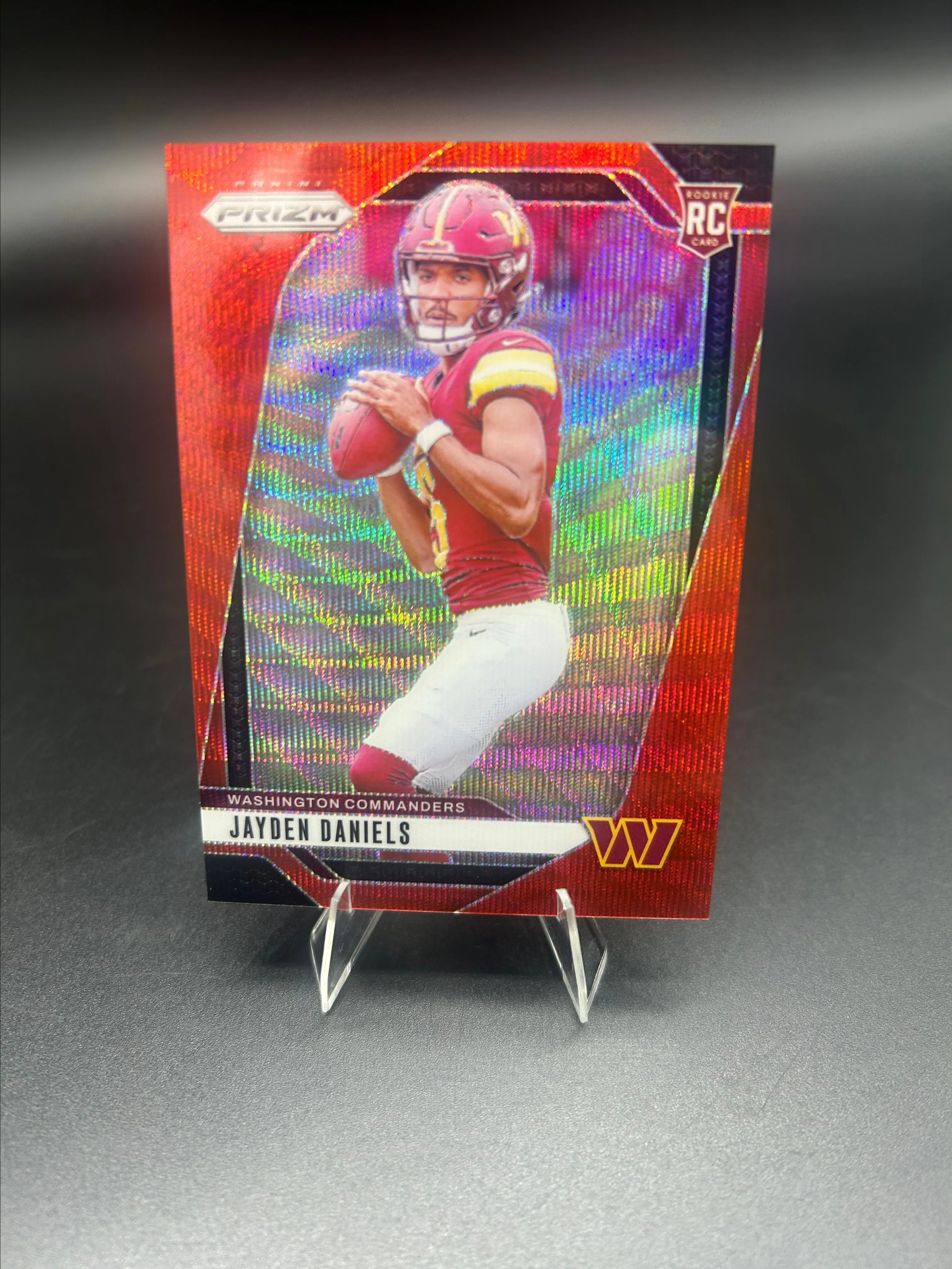 2024 Panini Prizm Jayden Daniels RC Red Wave 82/149