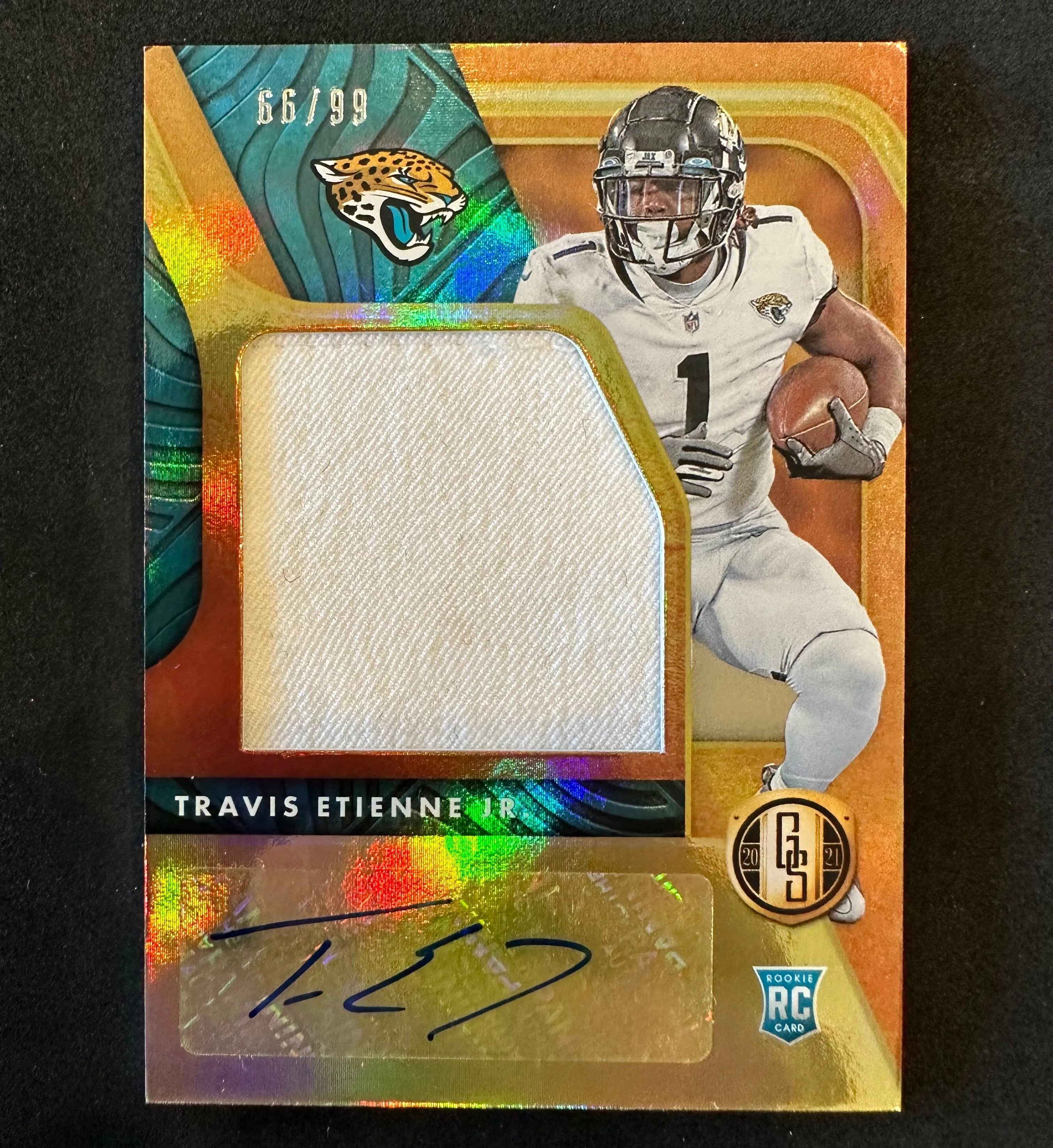 2021 Panini Travis Etienne Gold Standard Rookie Patch Auto