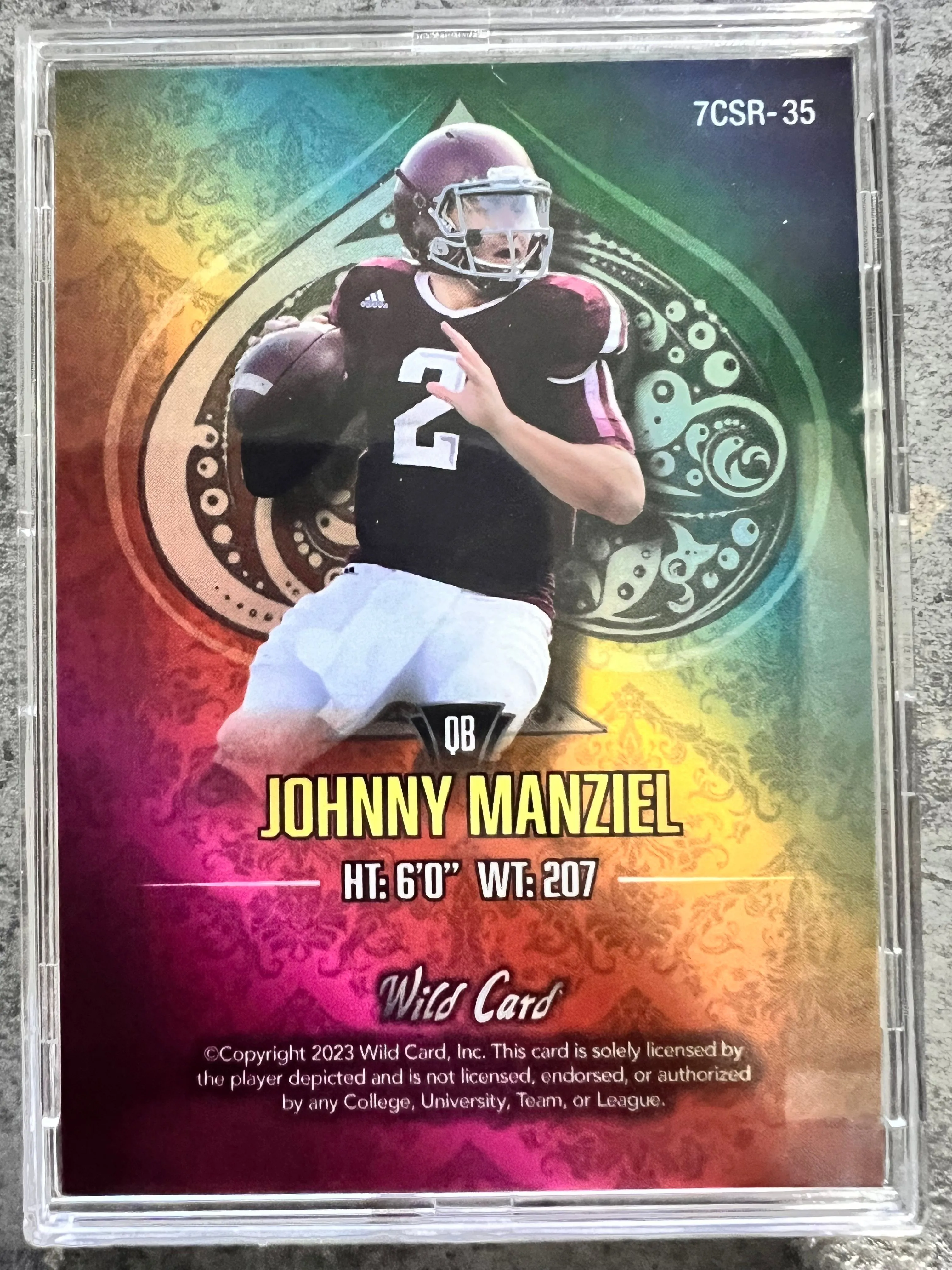 Wild Card 7 Card Studs SSP Johnny Manziel Rainbow 1/1