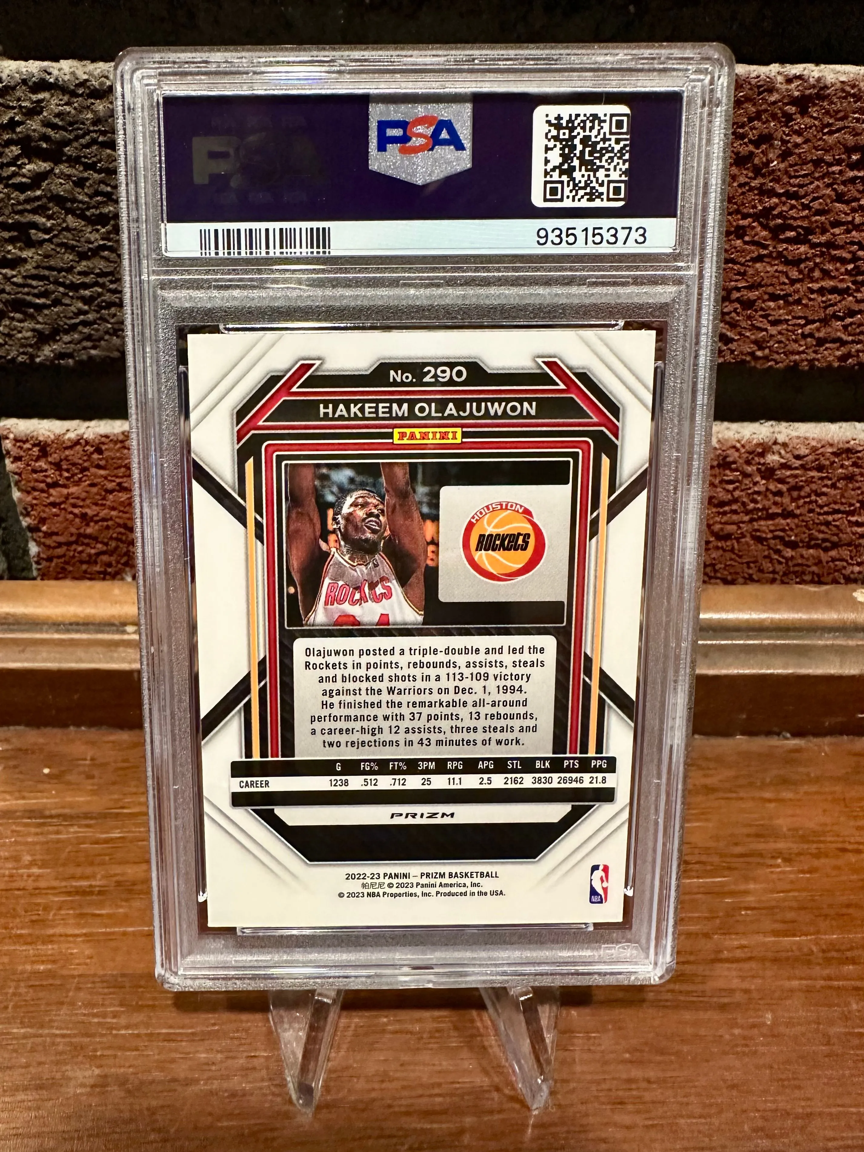 2022 Panini Silver Prizm Hakeem Olajuwon PSA 10 POP:2