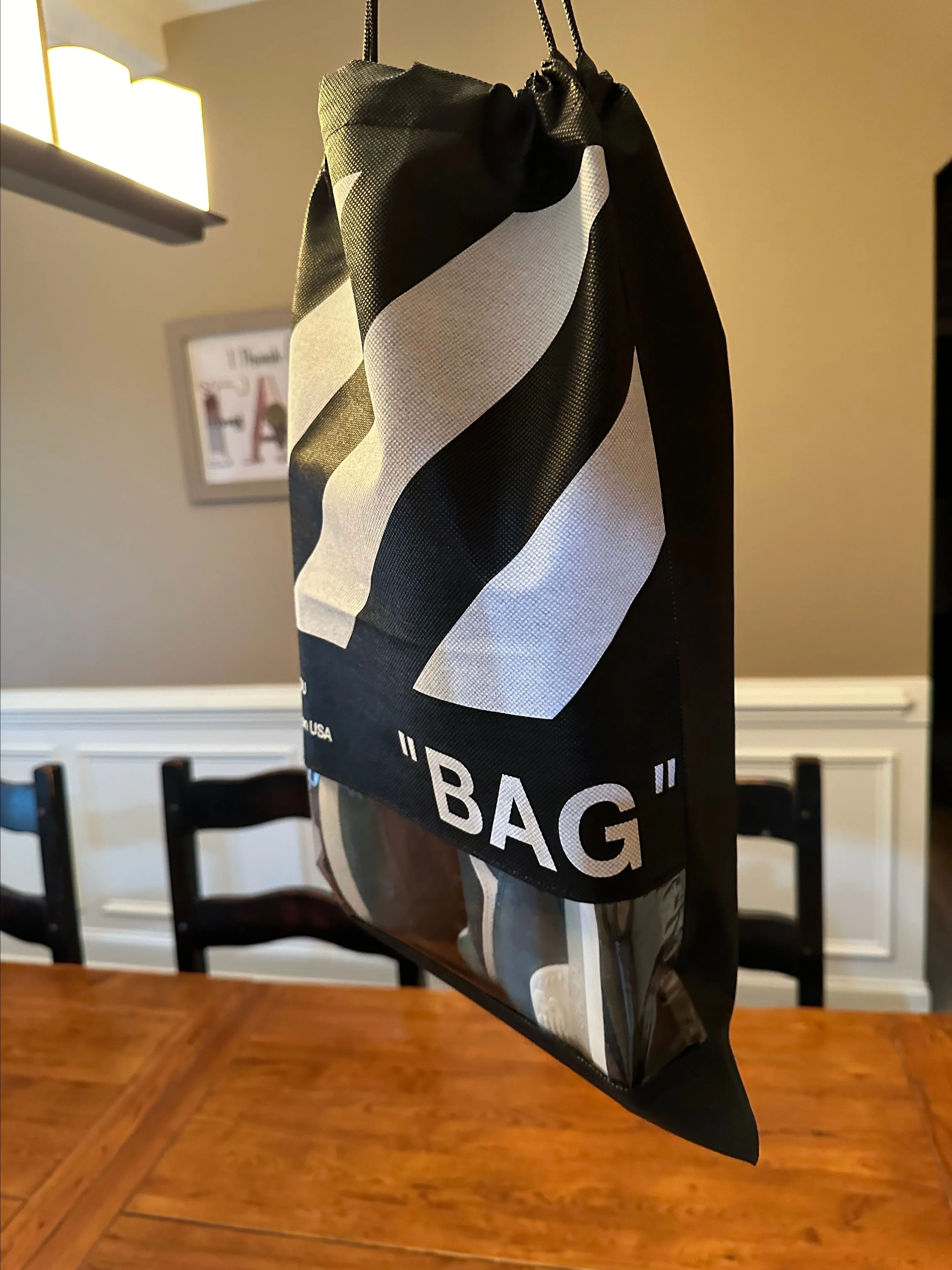 Off white string bag sale