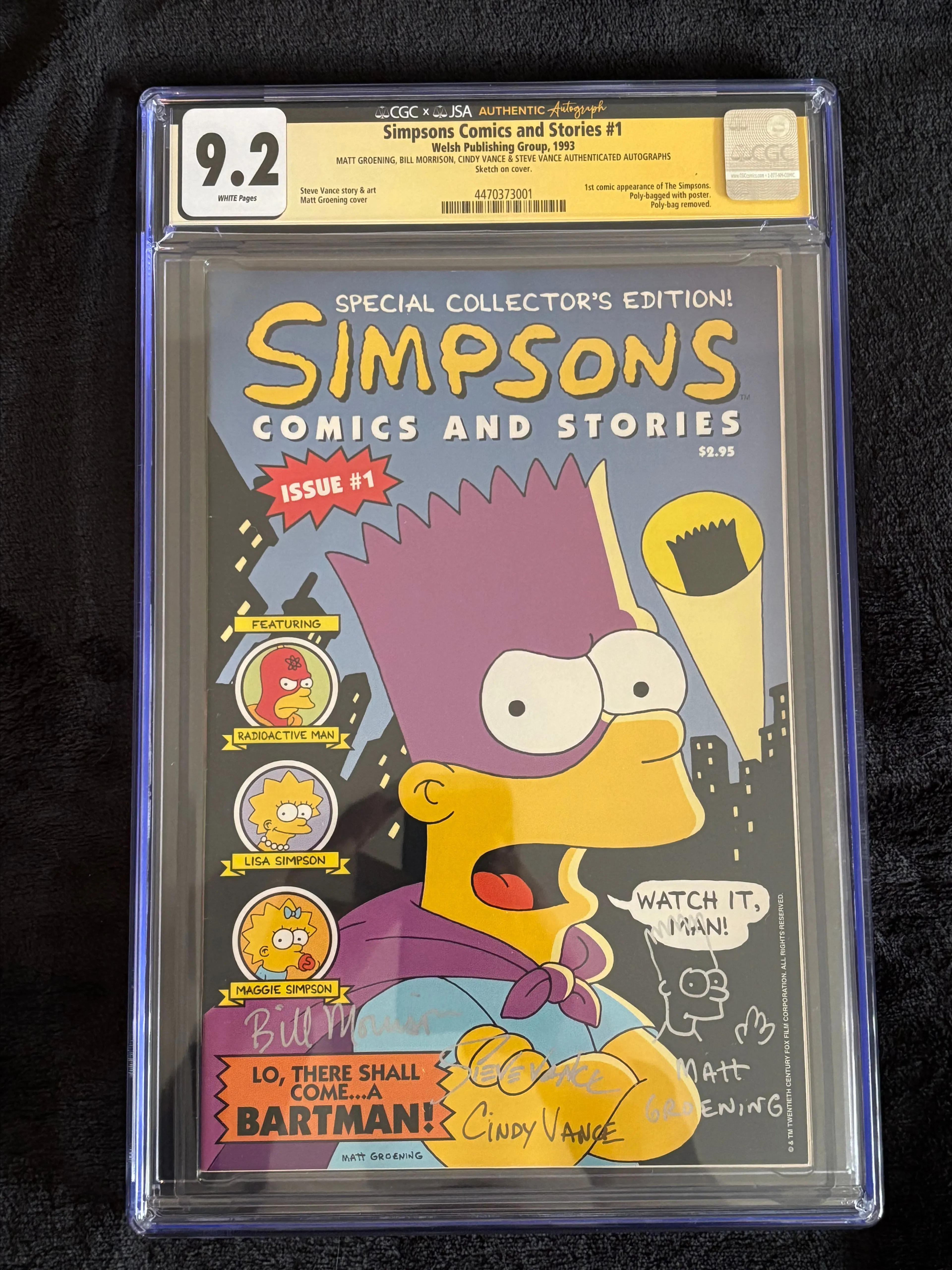 The Simpsons Comics and Stories #1 CGC JSA 9.2 Signed