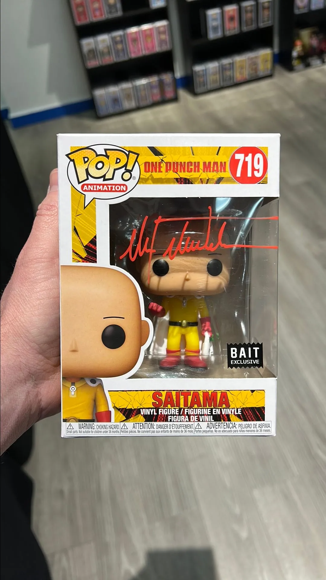 Auto) Max Mittelman Signed Saitama One Punch Man Funko Pop