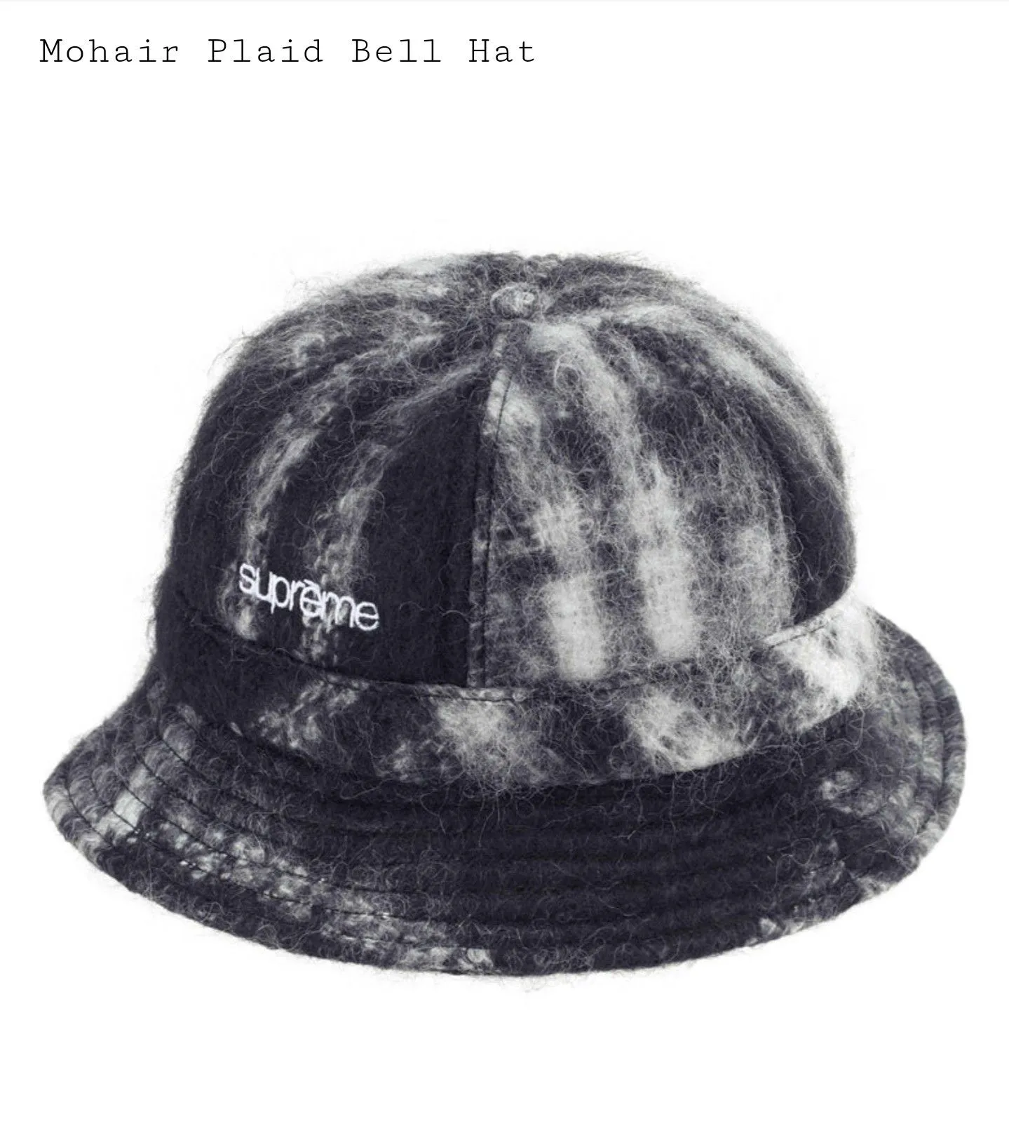 帽子 Supreme Mohair Plaid Bell Hat Supreme Mohair Plaid Bell Hat (SS25) - $110